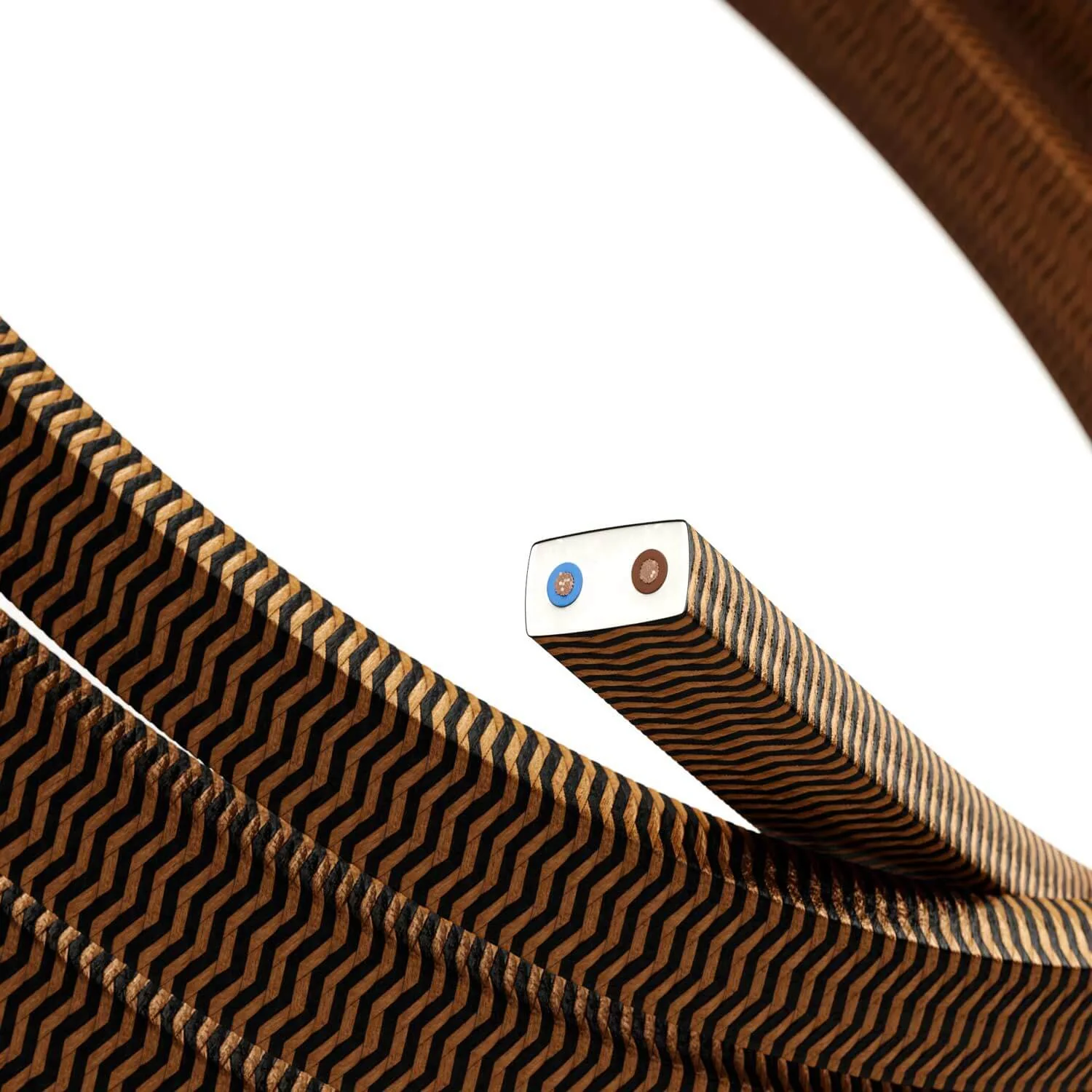 Câble électrique pour guirlande lumineuse gainé de tissu ZigZag Noir - Whiskey CZ22 - Image 2