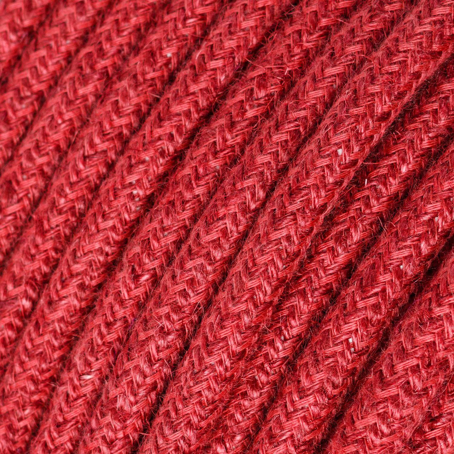 Câble électrique revêtu de jute Rouge Cerise - Image 2