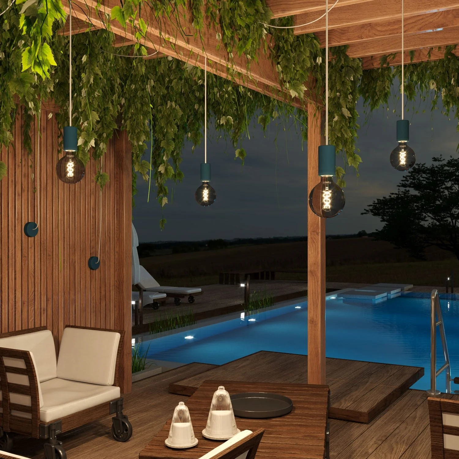 Câble rond résistant aux UV avec gaine en lin naturel gris SN02 pour usage extérieur - Compatible avec Eiva Outdoor - Image 4