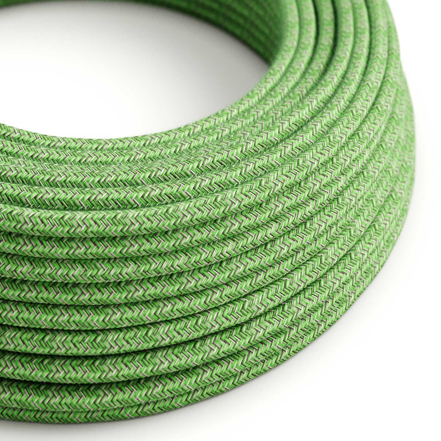 Câble électrique rond résistant aux UV, gainé de coton Pixel Vert Bronte SX08 pour l’extérieur - Compatible Eiva Outdoor