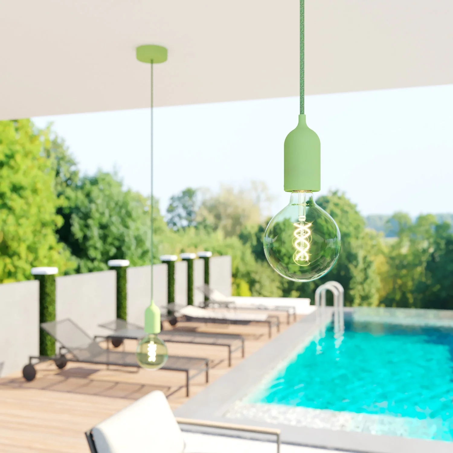 Câble électrique rond résistant aux UV, gainé de coton Pixel Vert Bronte SX08 pour l’extérieur - Compatible Eiva Outdoor - Image 3