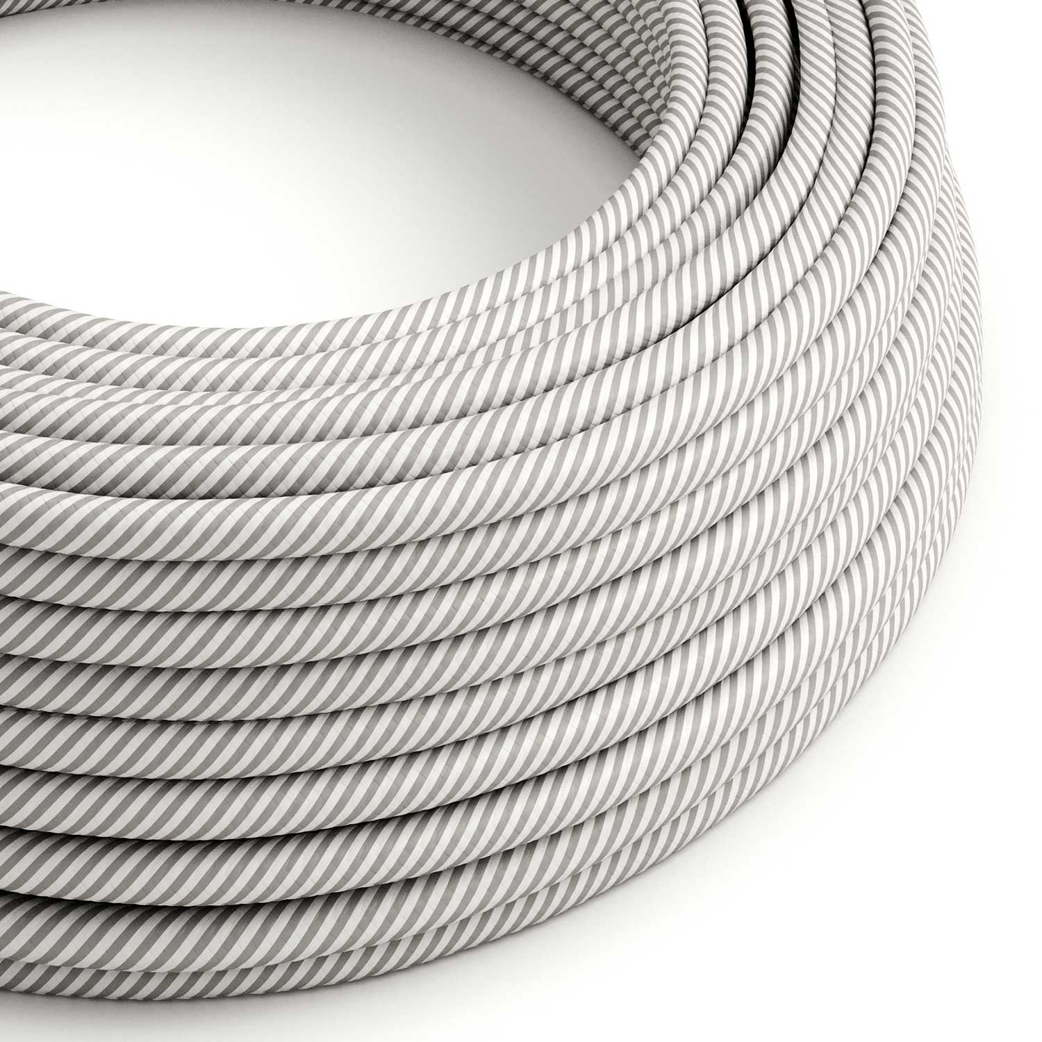 Câble Vertigo HD rond gainé tissu blanc et aluminium ERM46