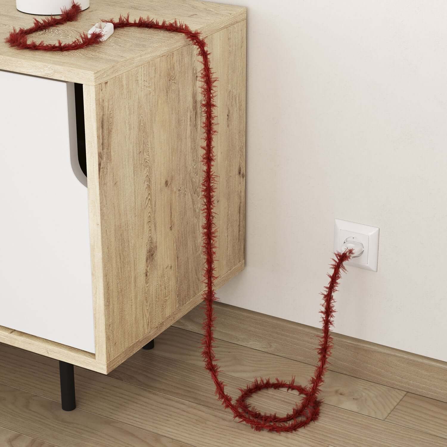 Câble électrique textile Rouge Feu Marlene - L’Original Creative Cables, pour vos lampes design - TP09 - Image 3