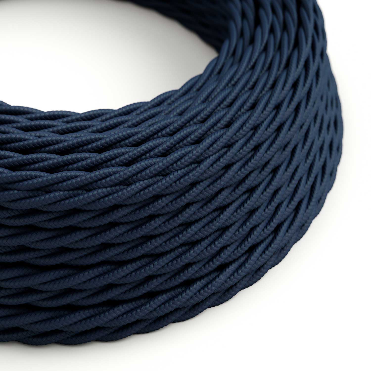 Câble électrique torsadé gainé rayonne bleu foncé - TM20