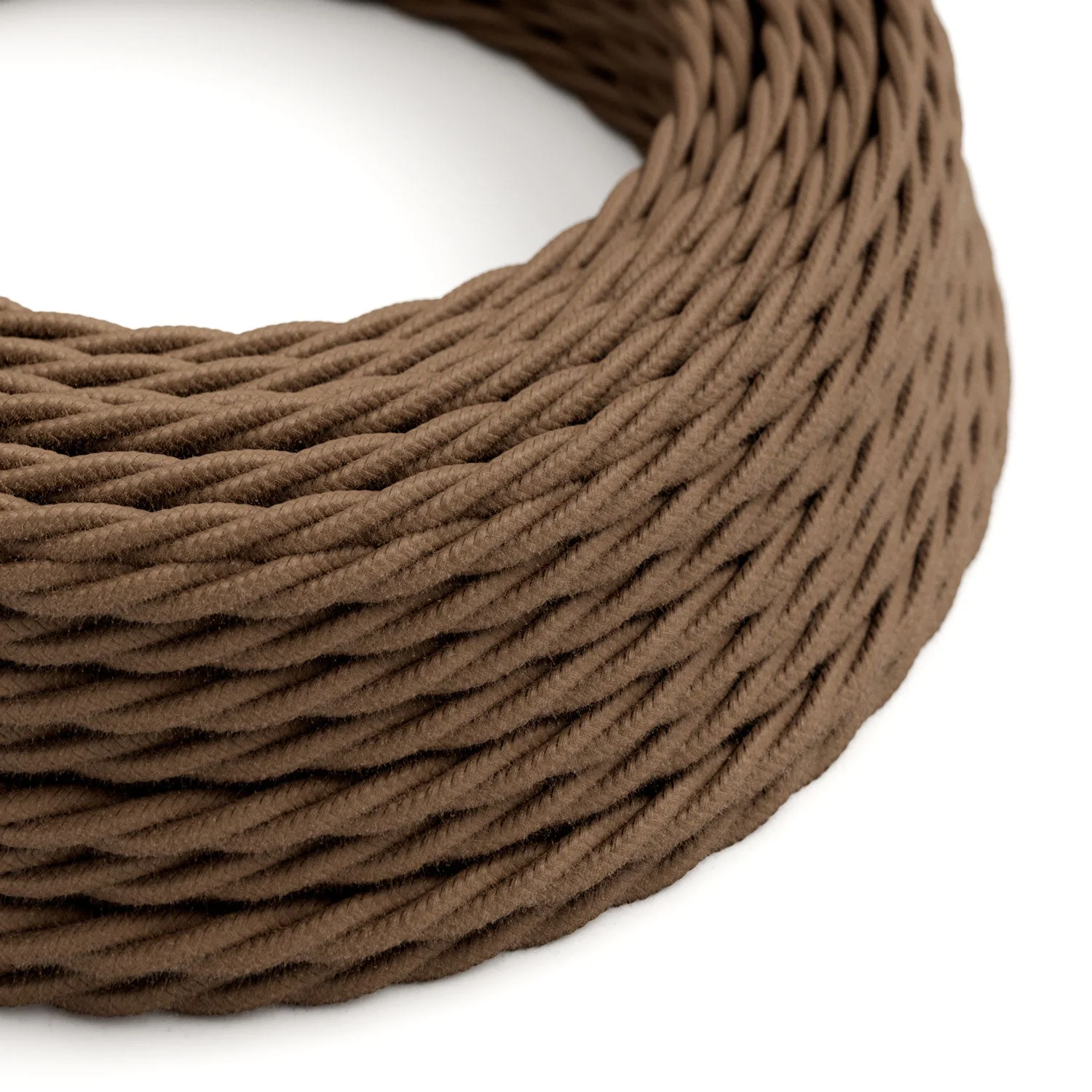 Câble électrique torsadé coton marron - TC13