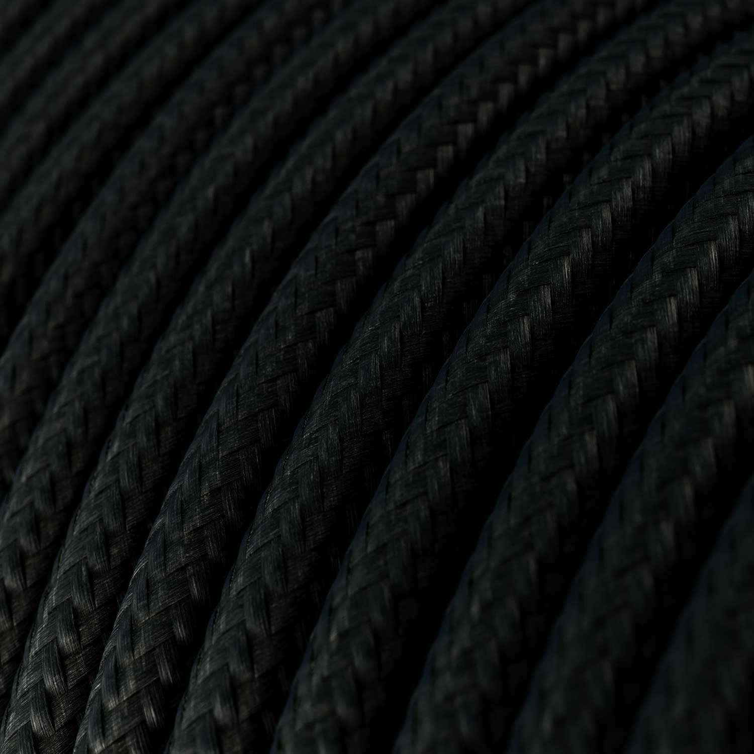 Câble électrique Ultra Soft en silicone recouvert de tissu Noir Carbone brillant - RM04 rond 2x0,75 mm - Image 2