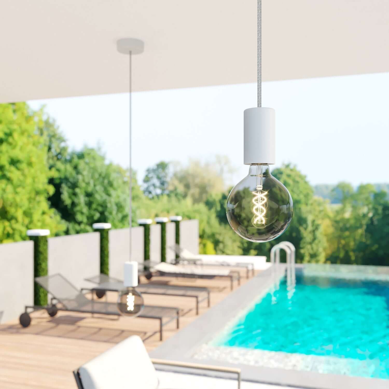 Câble électrique résistant aux UV pour extérieur rond, gainé de lin naturel Gris SN02 - compatible avec Eiva Outdoor IP65 - Image 3