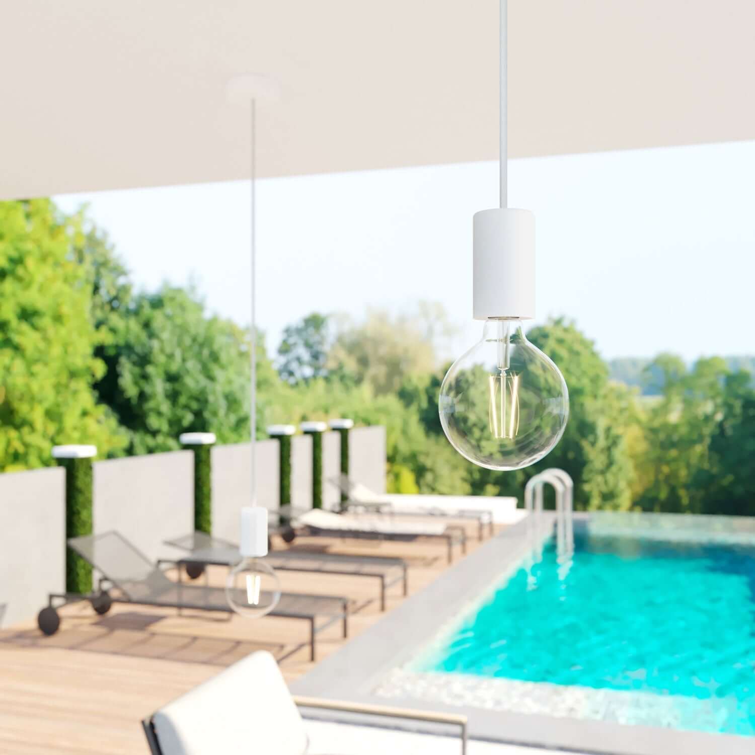 Câble électrique résistant aux UV pour extérieur rond, recouvert de tissu Blanc SM01 - compatible avec Eiva Outdoor IP65 - Image 3