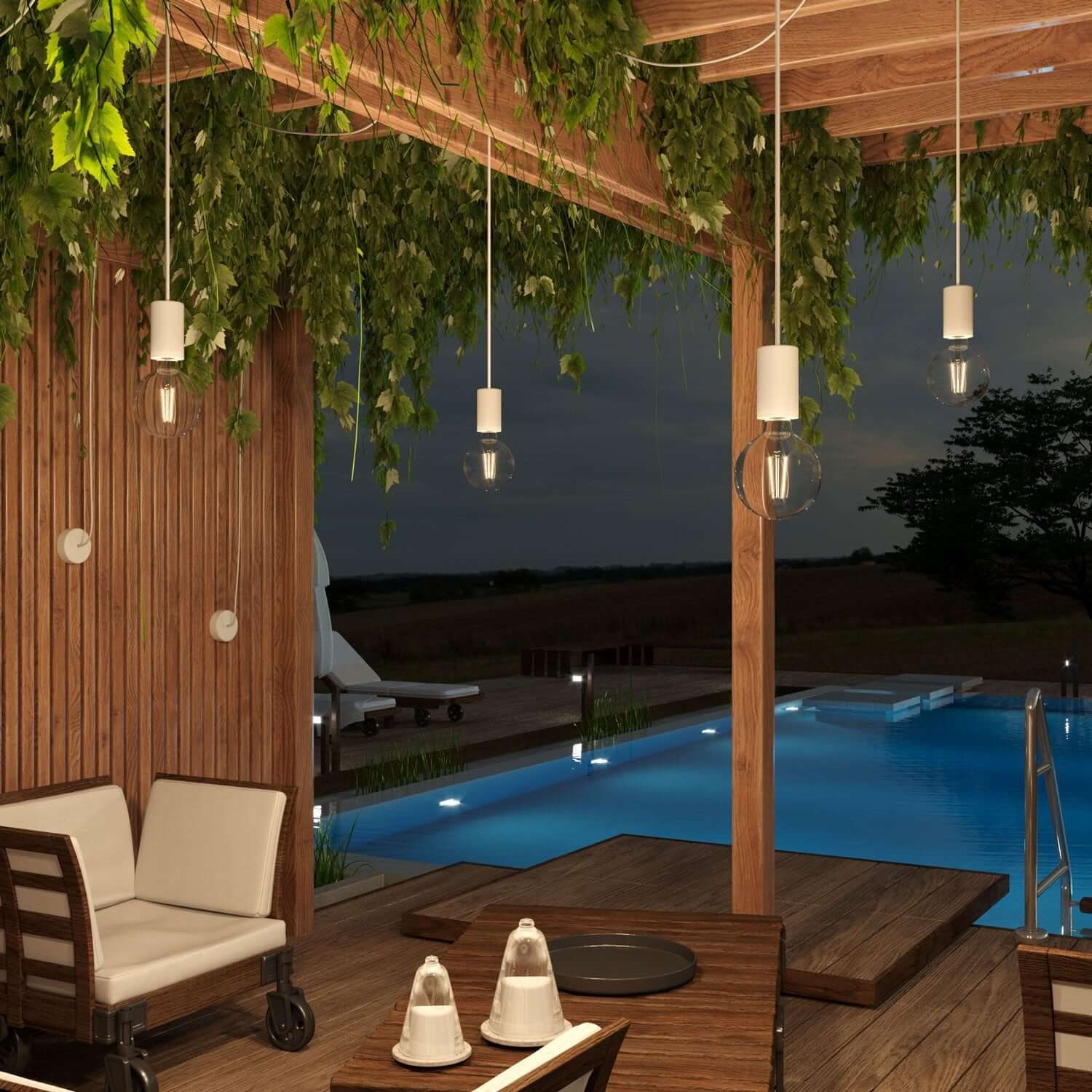 Câble électrique résistant aux UV pour extérieur rond, recouvert de tissu Blanc SM01 - compatible avec Eiva Outdoor IP65 - Image 4