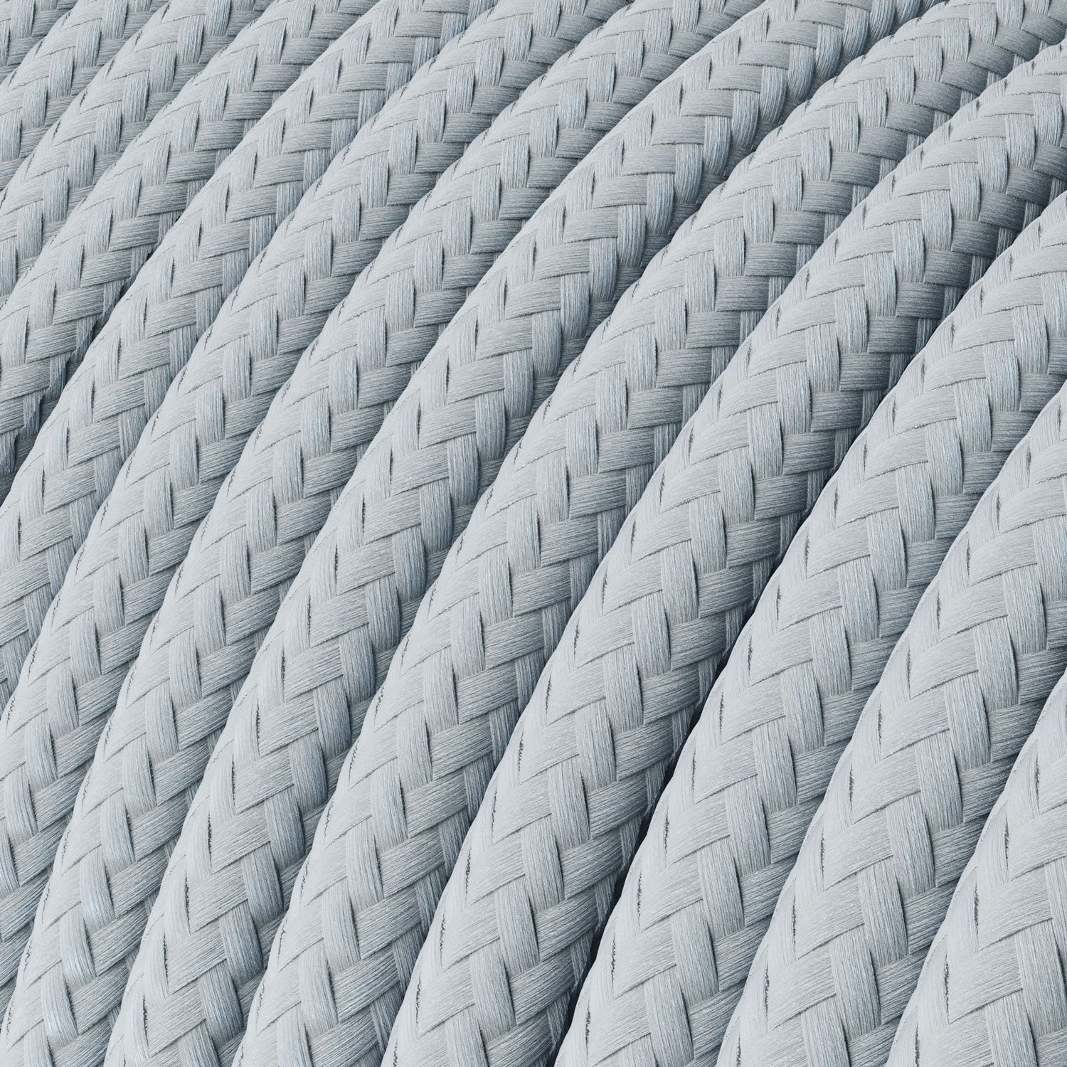 Câble électrique recouvert de tissu - Rayonne bleu gris brillant RM30 - Certifié UL - Image 2