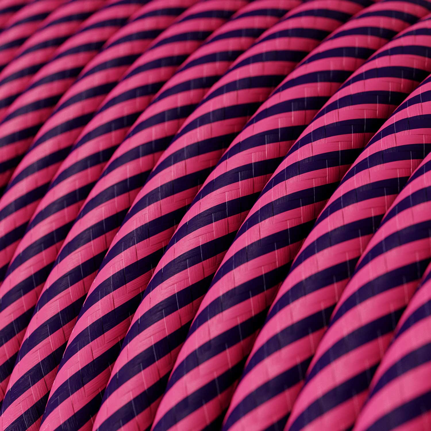 Câble électrique Vertigo HD rond gainé de tissu fuchsia et violet foncé ERM50 - Image 2