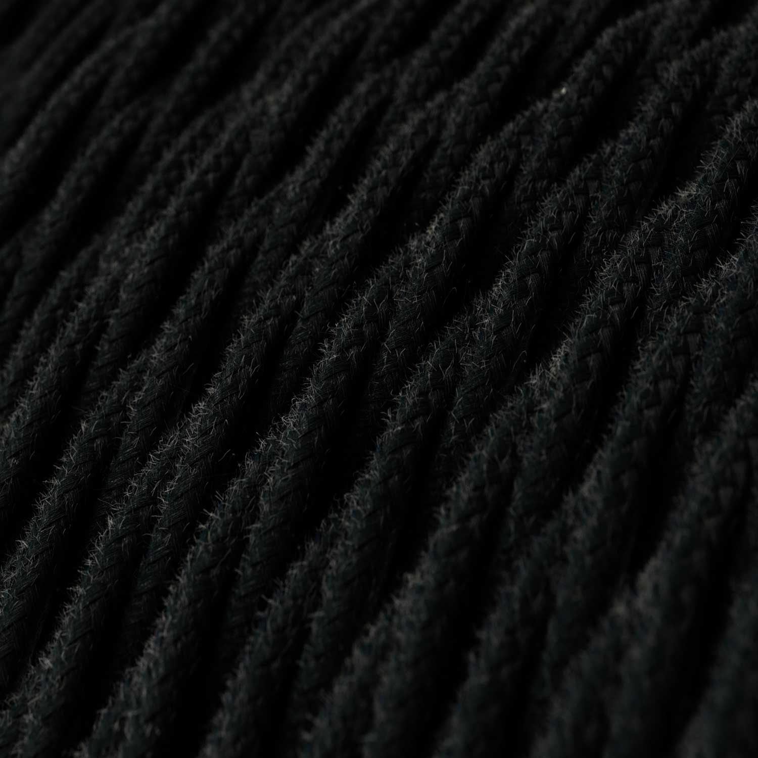 Câble textile Noir Carbone en coton - L’Original Creative-Cables - TC04 tressé 2x0,75mm / 3x0,75mm - Image 2