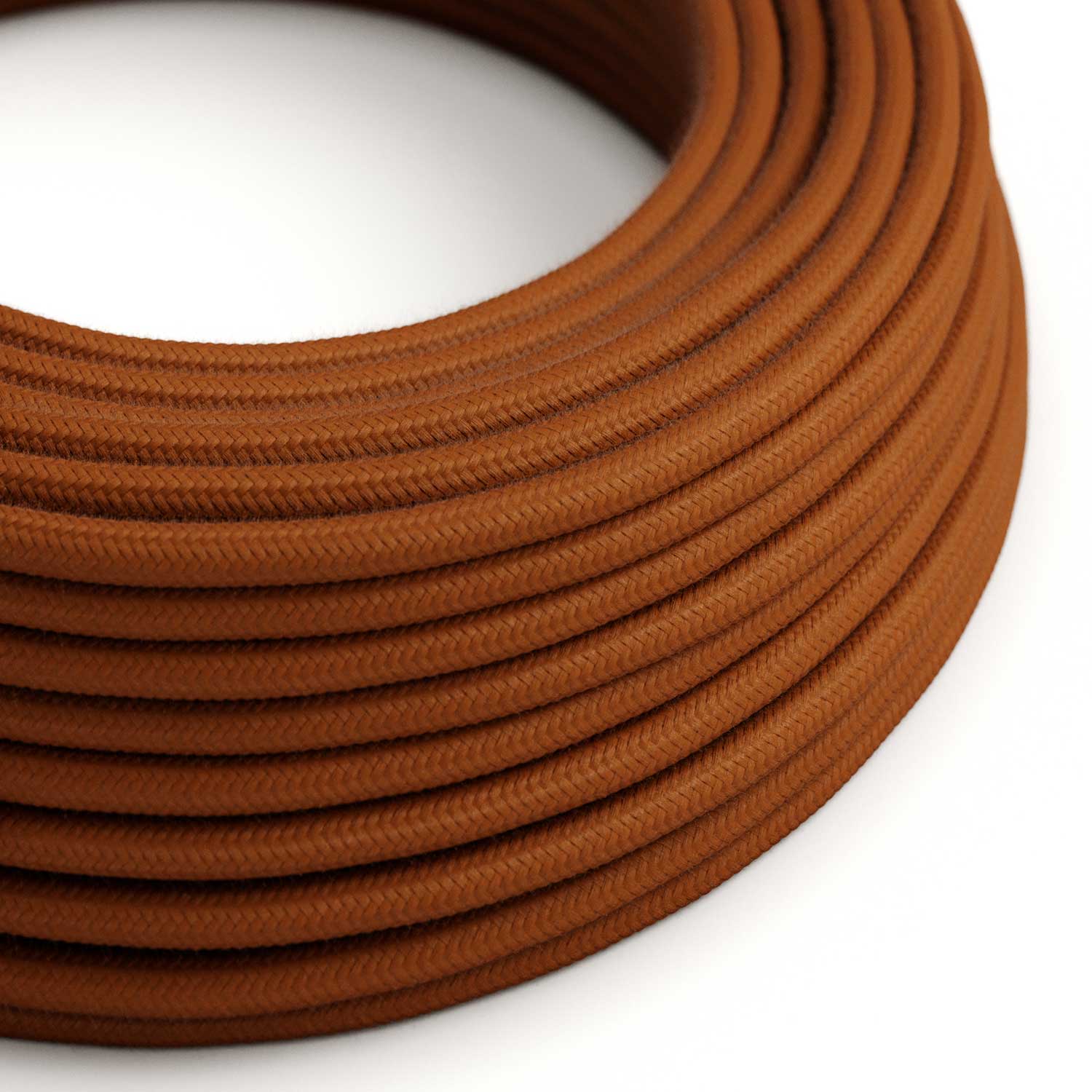 Câble textile pour éclairage en coton Marron Cannelle - L'Original Creative Cables, pour vos lampes modernes - RC23