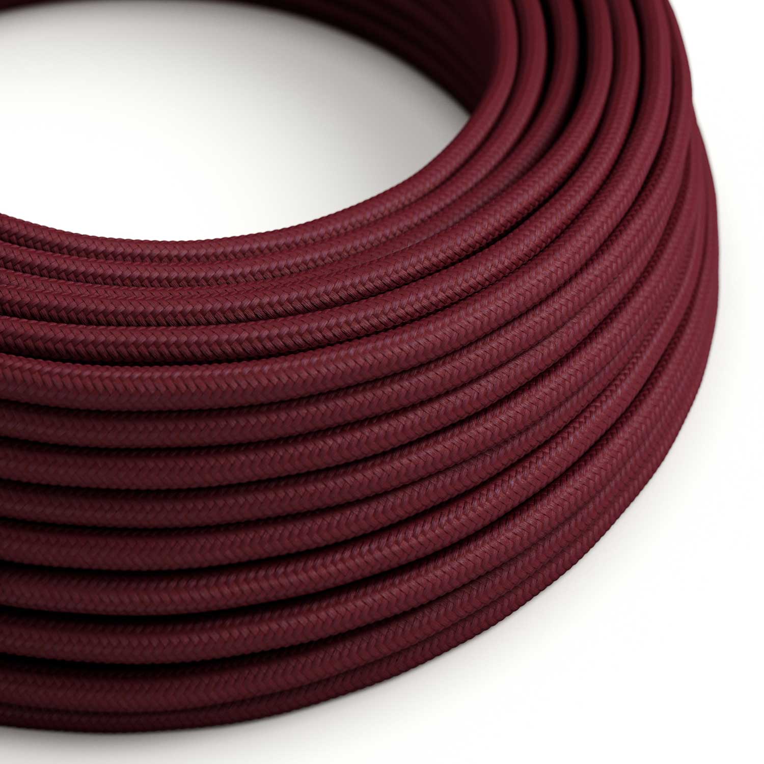 Fil Électrique Gainé de Tissu - Rayonne Bordeaux RM19 - UL Certifié