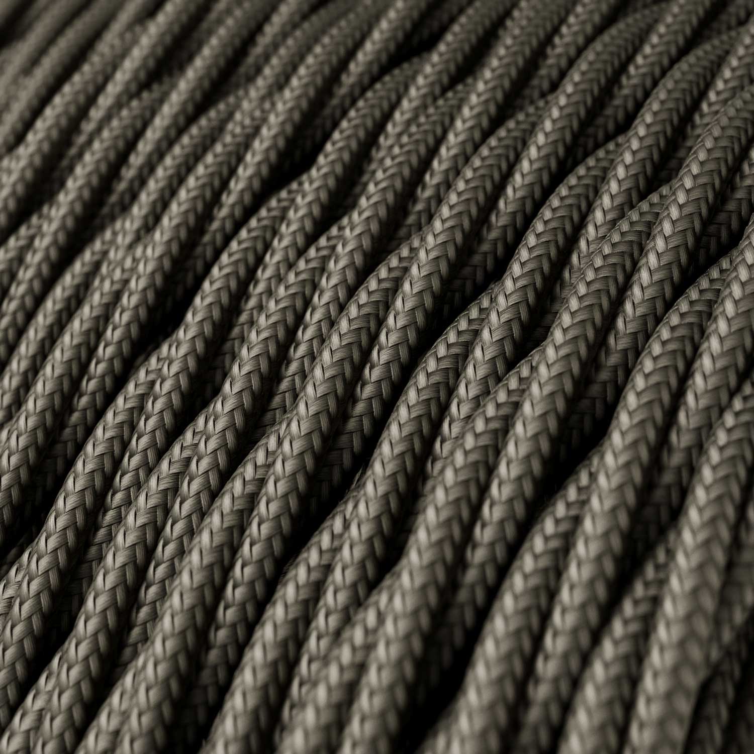 Câble textile tressé couleur Gris Foncé - L’Original Creative Cables, idéal pour des lampes raffinées - TM26 - Image 2