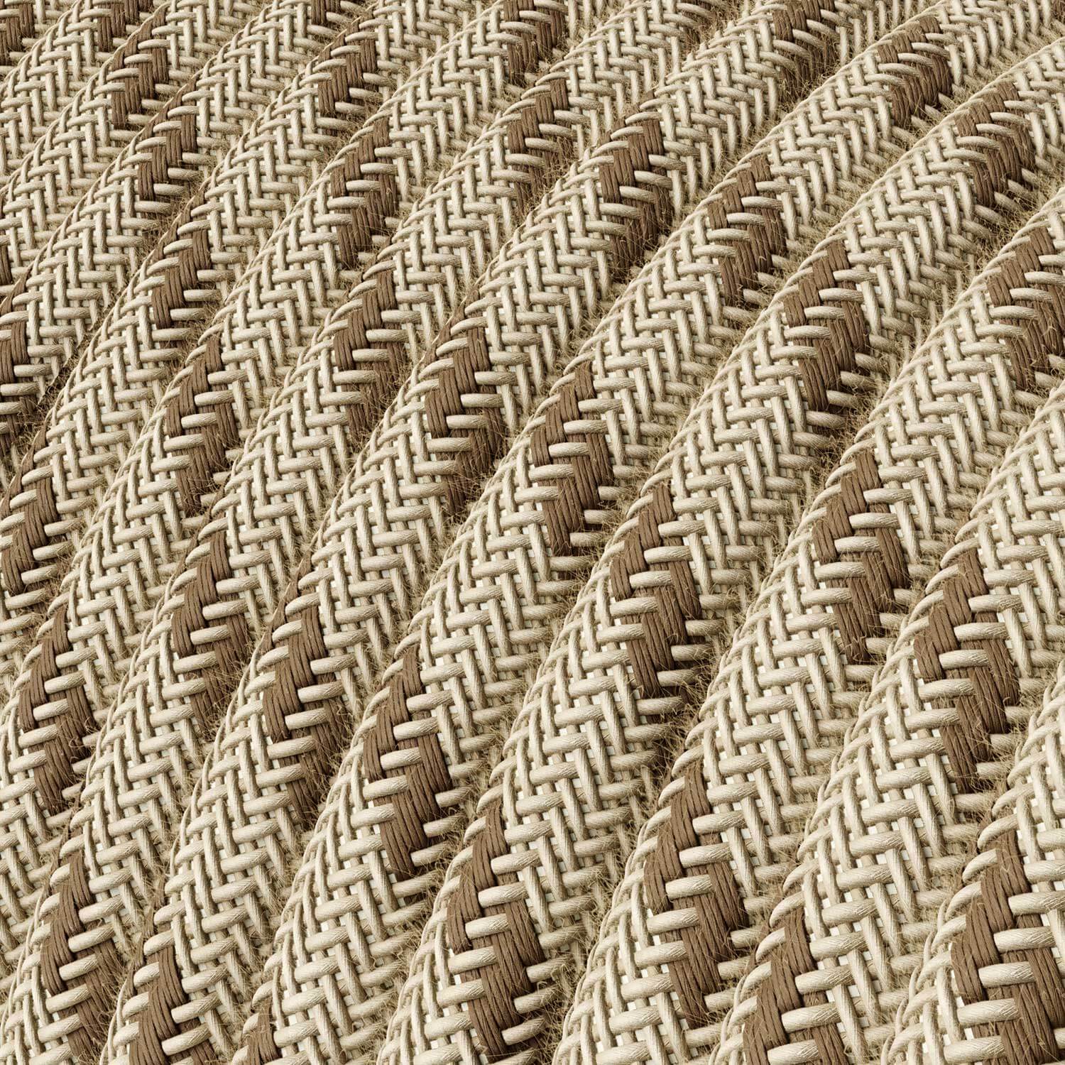 Câble textile Corteccia et Beige Stripes - L'Original Creative Cables, idéal pour lampes DIY - RD53 - Image 2