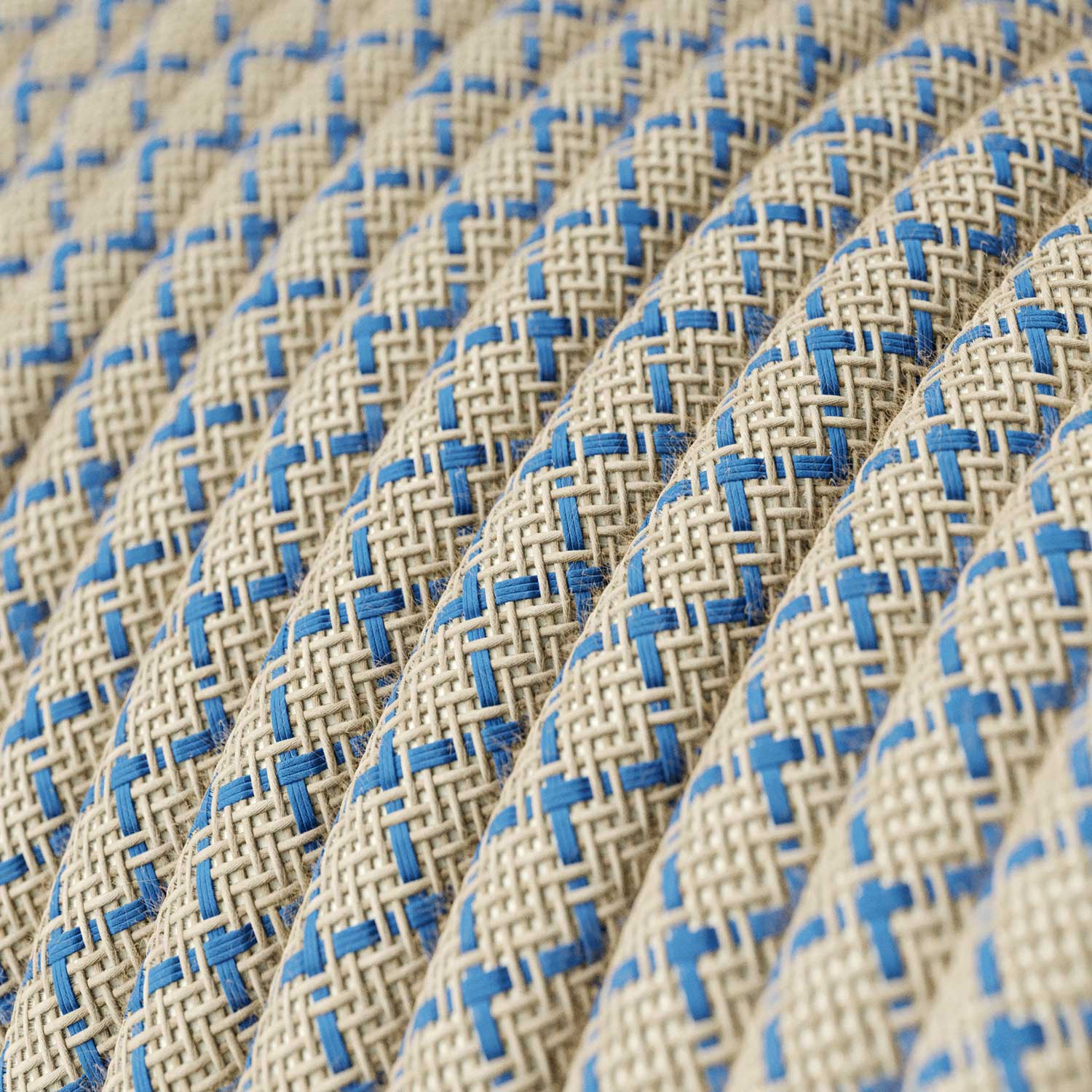 Fil gainé tissu - Lin & Bleu Naturel Croisé RD65 - Certifié UL - Image 2