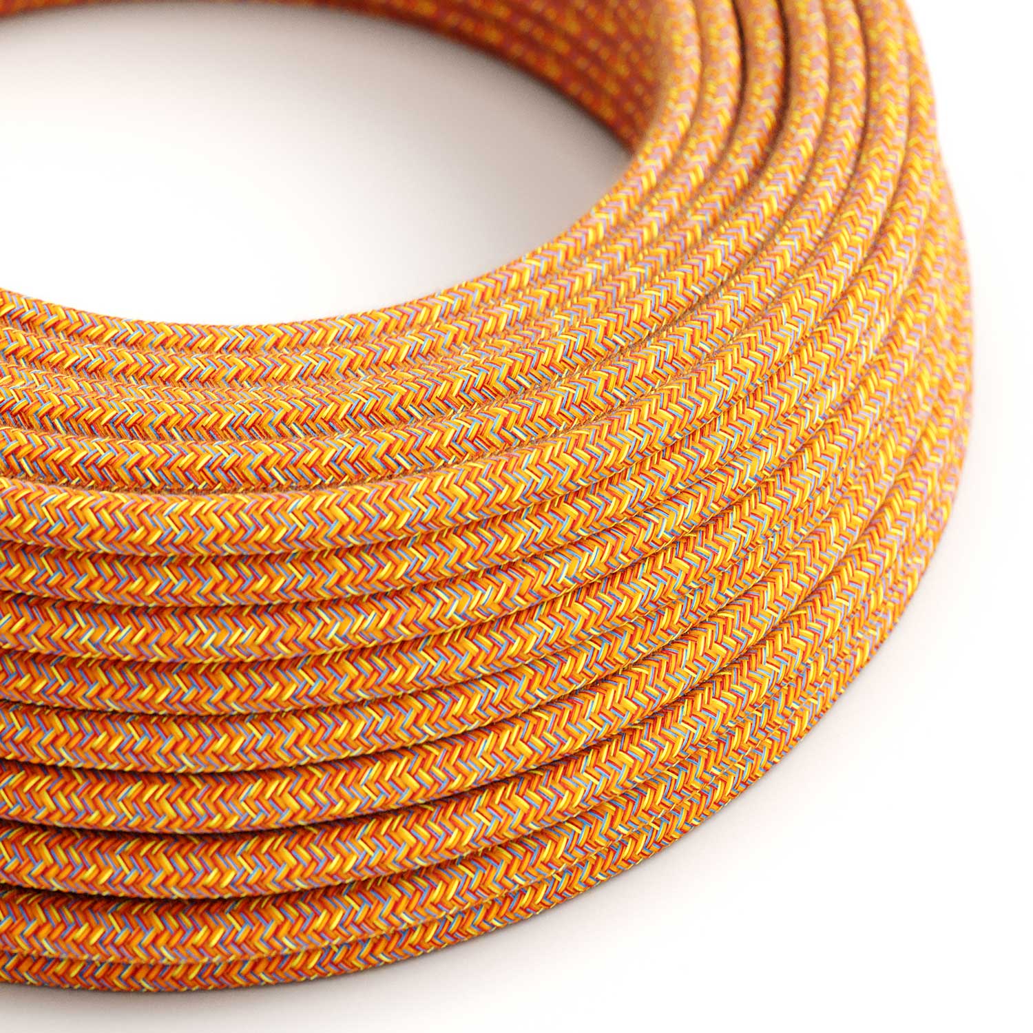 Câble recouvert de tissu - Tweed Coton Orange RX07 - Homologué UL
