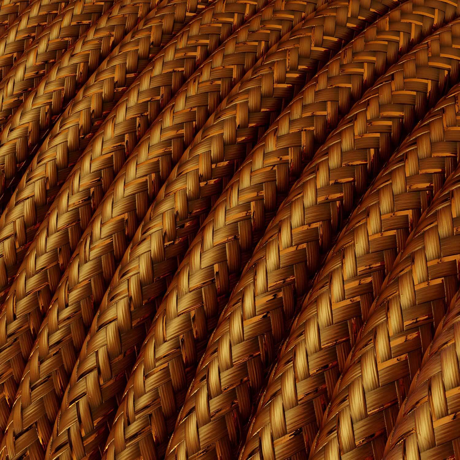 Câble textile pour éclairage couleur cuivre brillant et pailleté - L’Original Creative Cables, idéal pour des lampes créatives - RL22 - Image 2