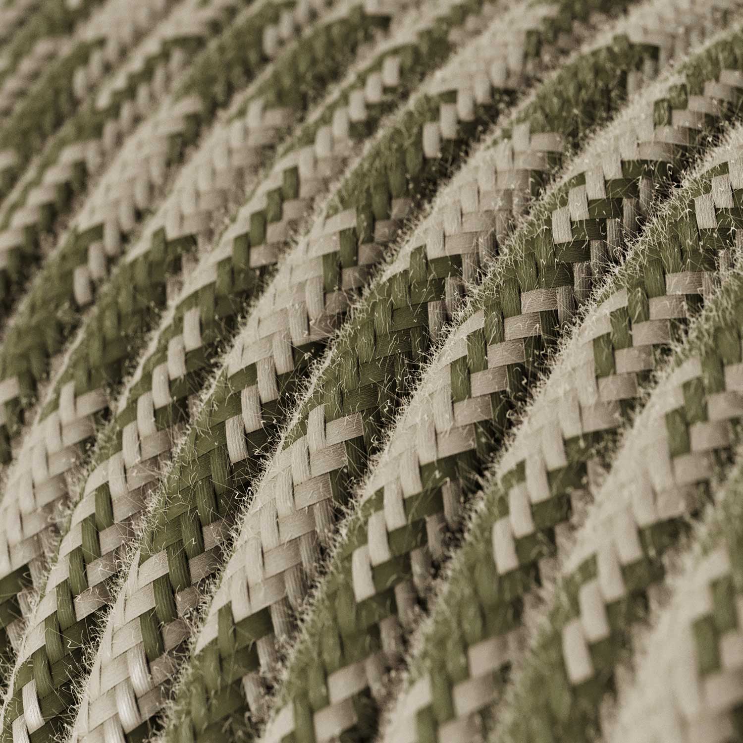 Fil recouvert de tissu - Coton Thym & Ivoire Pied-de-poule RP30 - Certifié UL - Image 2