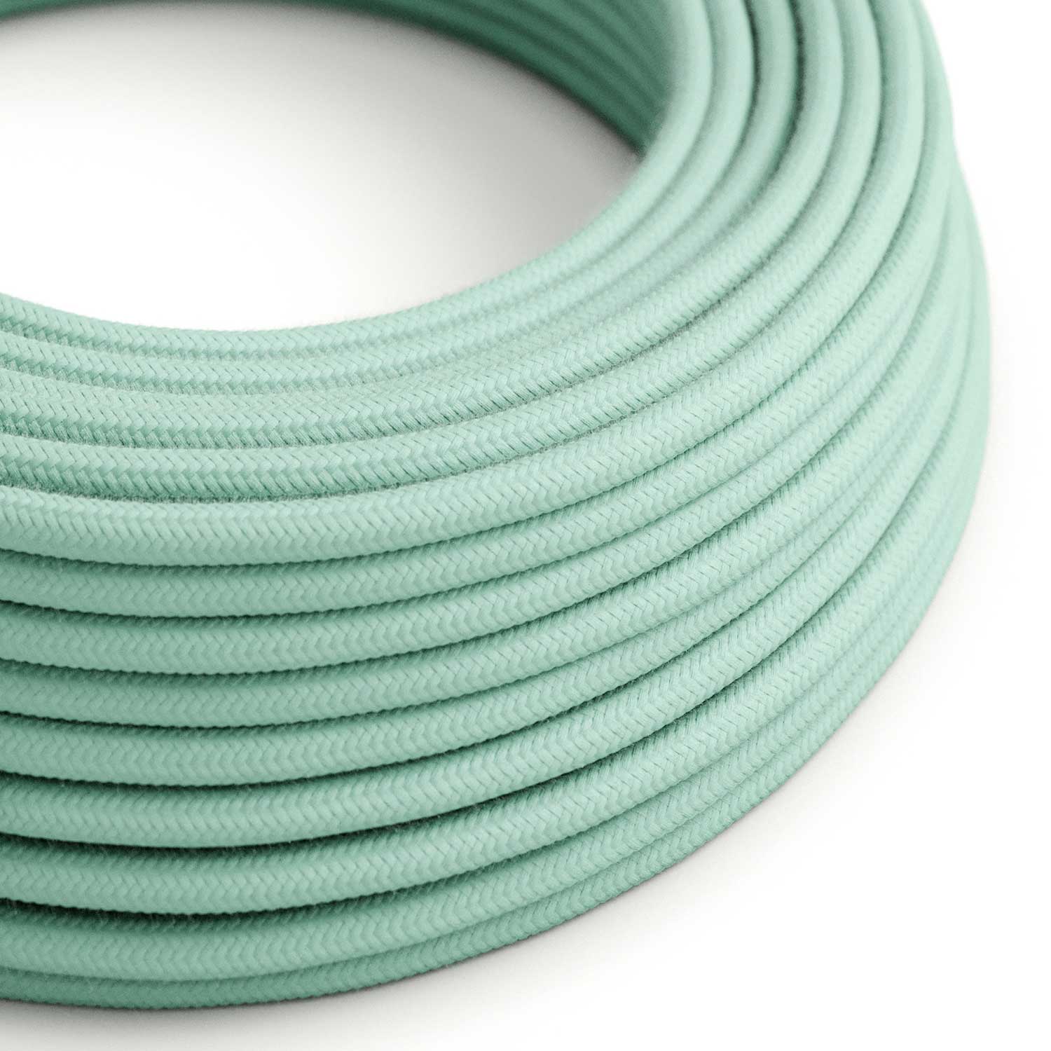 Câble recouvert de tissu - Coton Vert Menthe RC34 - Certifié UL
