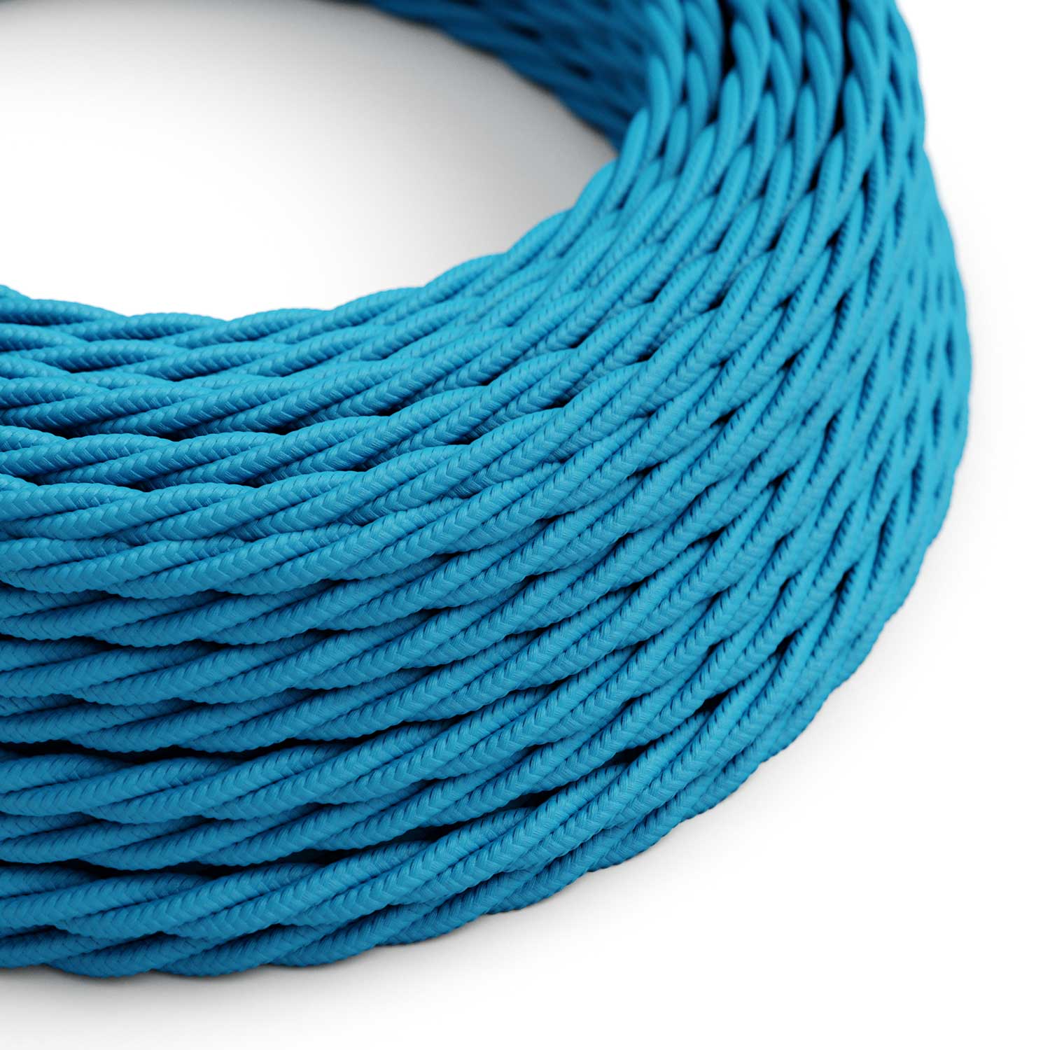 Câble électrique torsadé recouvert de Rayonne Bleu Clair - TM11
