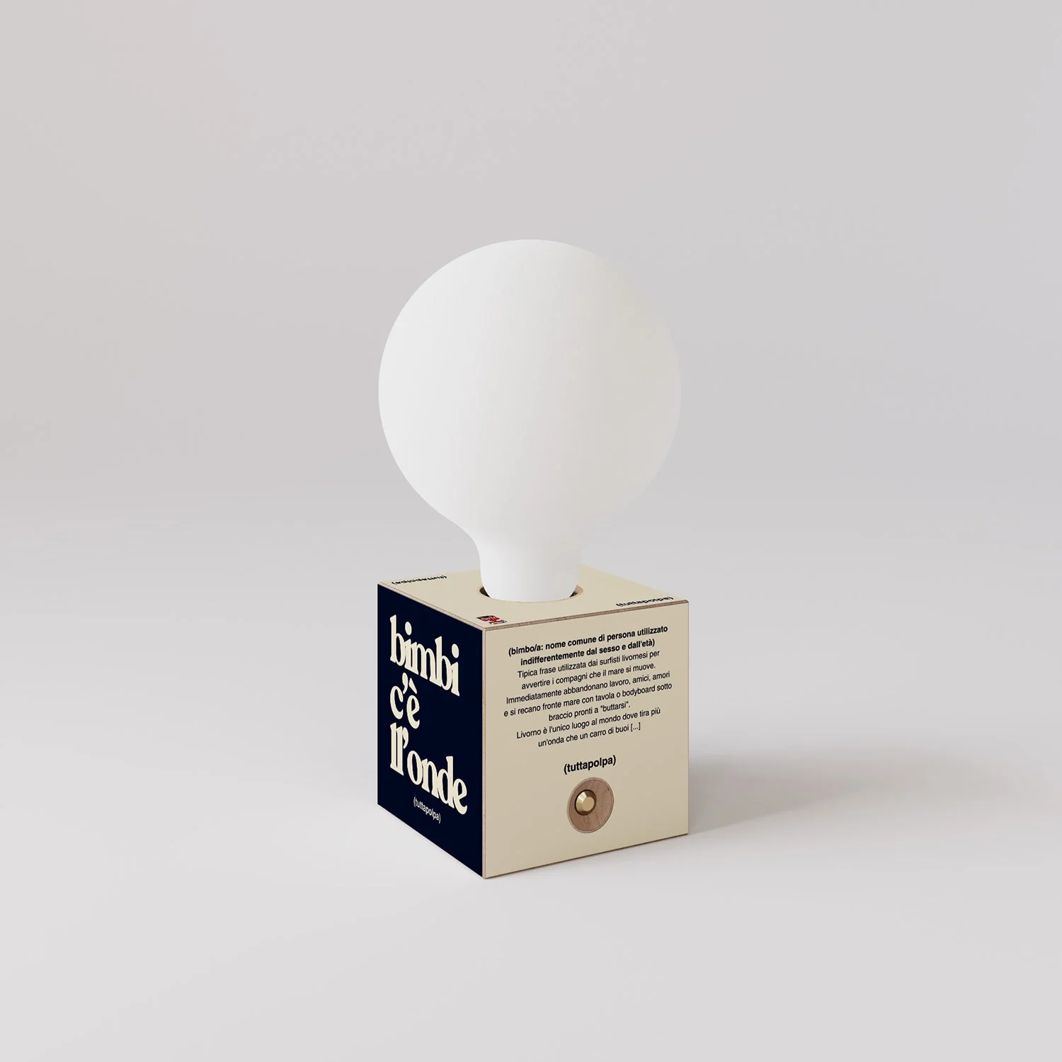 Lampe à batterie Cabless03 « Bimbi c’est l’onde » avec ampoule globe effet porcelaine - Tuttapolpa - Image 3
