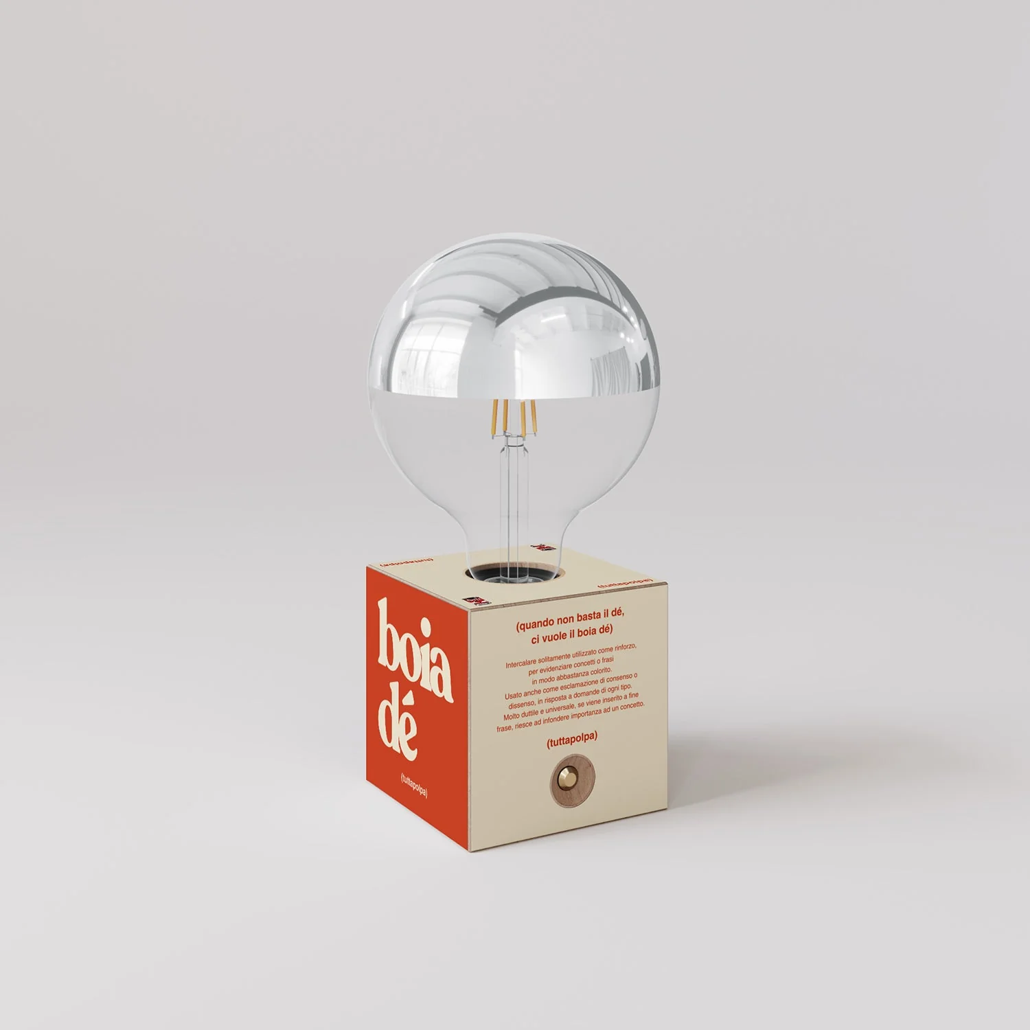 Lampe à batterie Cabless03 « Boia de » avec ampoule globe demi-sphère argent - Tuttapolpa - Image 3
