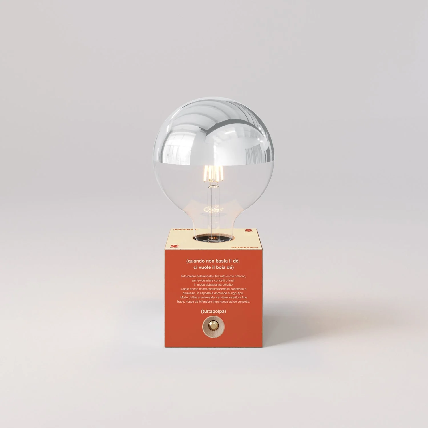 Lampe à batterie Cabless03 « Boia de » avec ampoule globe demi-sphère argent - Tuttapolpa - Image 4