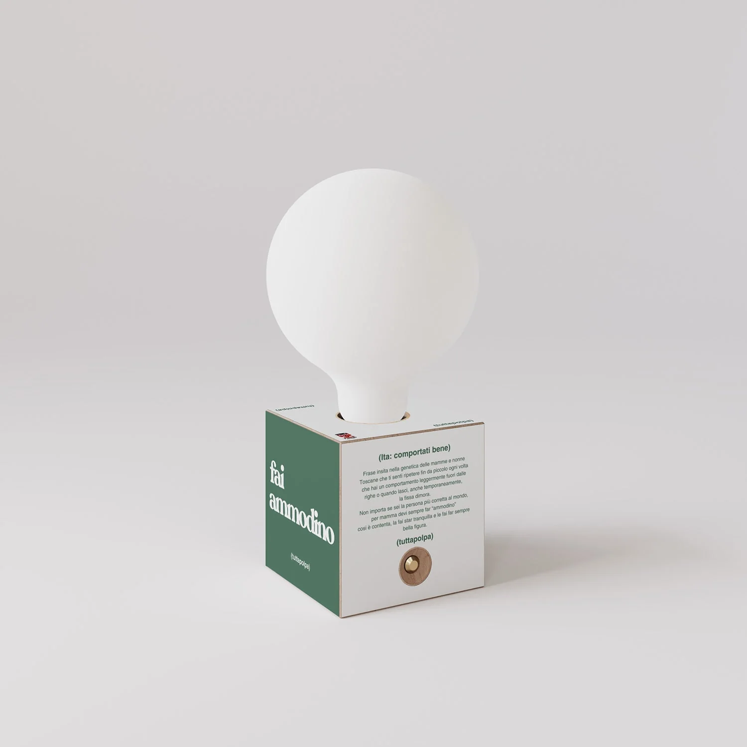 Lampe à batterie Cabless03 « Fai ammodino » avec ampoule globe effet porcelaine - Tuttapolpa - Image 3