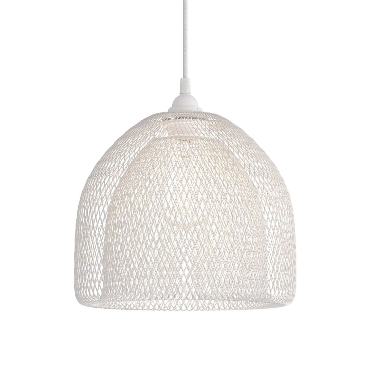 Cage abat-jour GhostBell XL en métal avec culot E27 - Blanc