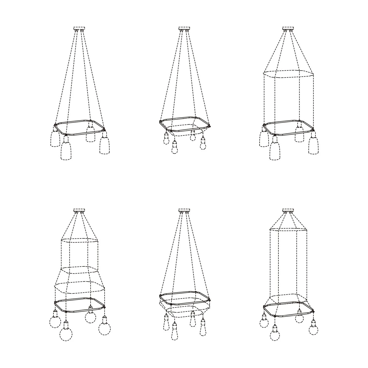 Cage Carré - Structure pour lustres - Transparent - Image 10