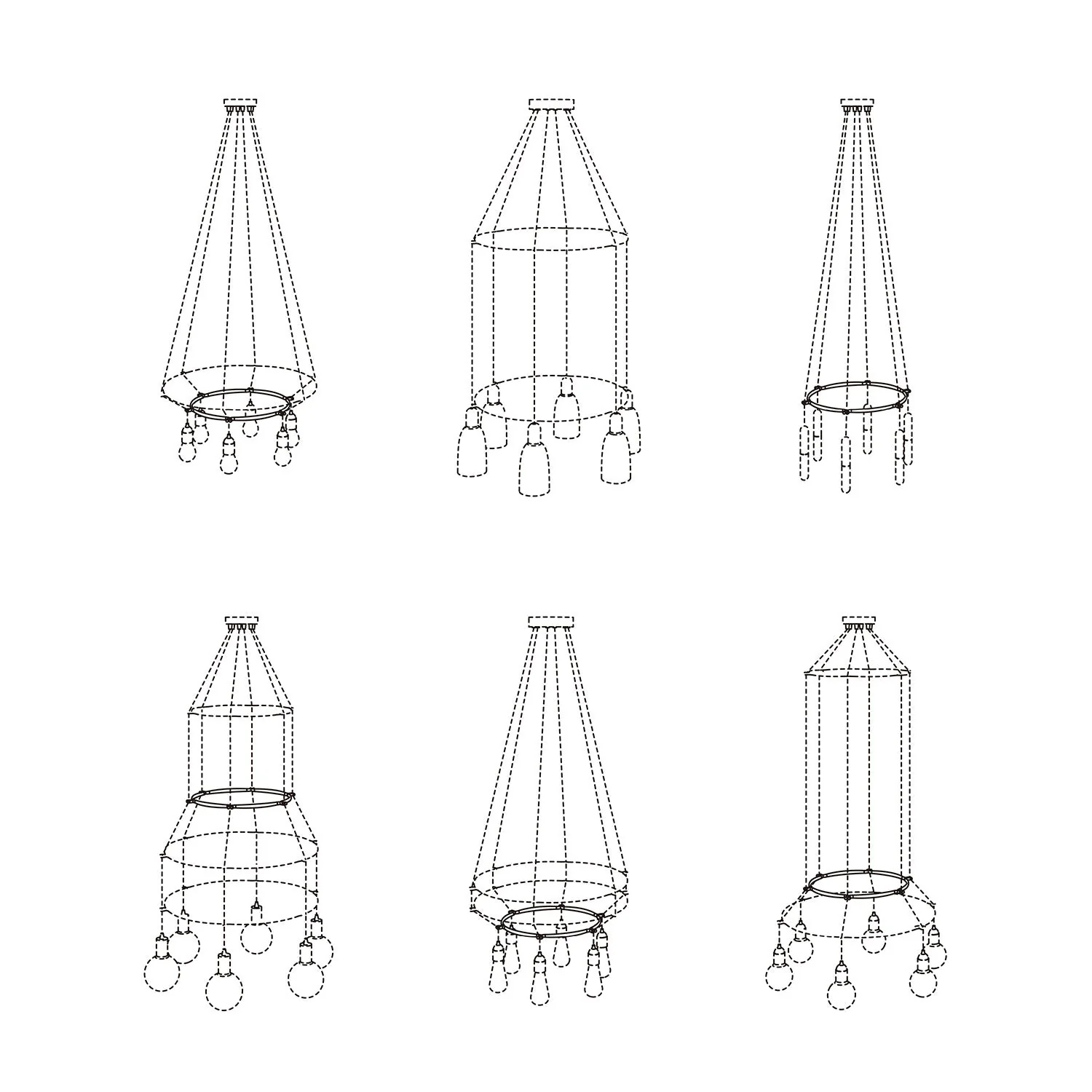 Cage Cercle - Structure pour lustres - Blanc - Image 5