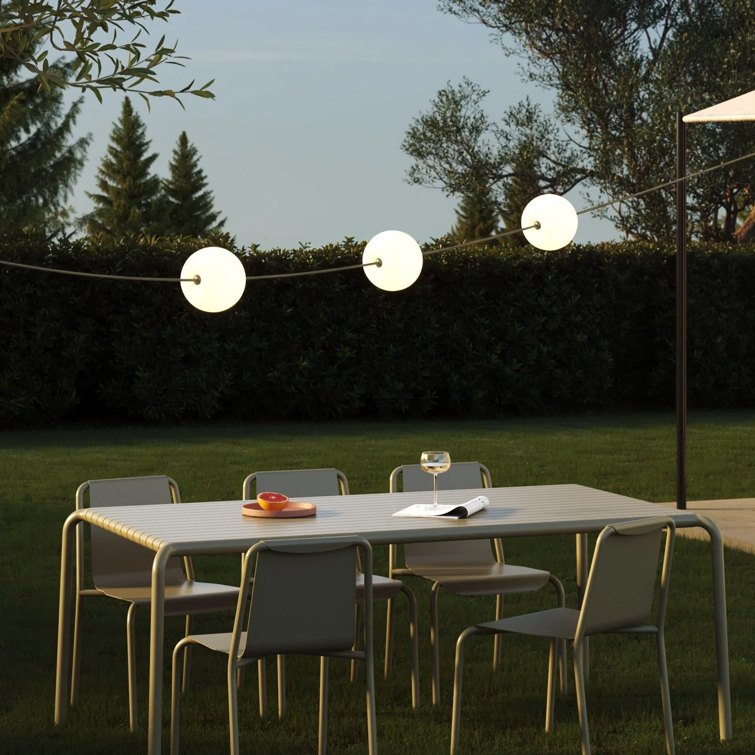 Guirlande lumineuse 3 points lumineux pour extérieur IP67 Vert Olive avec fiche UK - Marina3 Cherry - Image 2