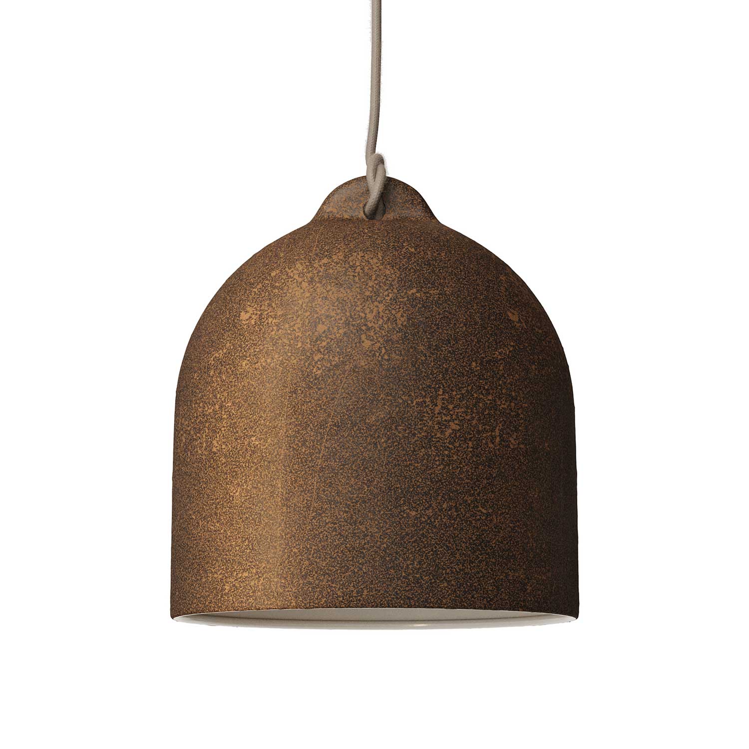 Abat-jour M en céramique pour suspension - Fabriqué en Italie - Effet corten