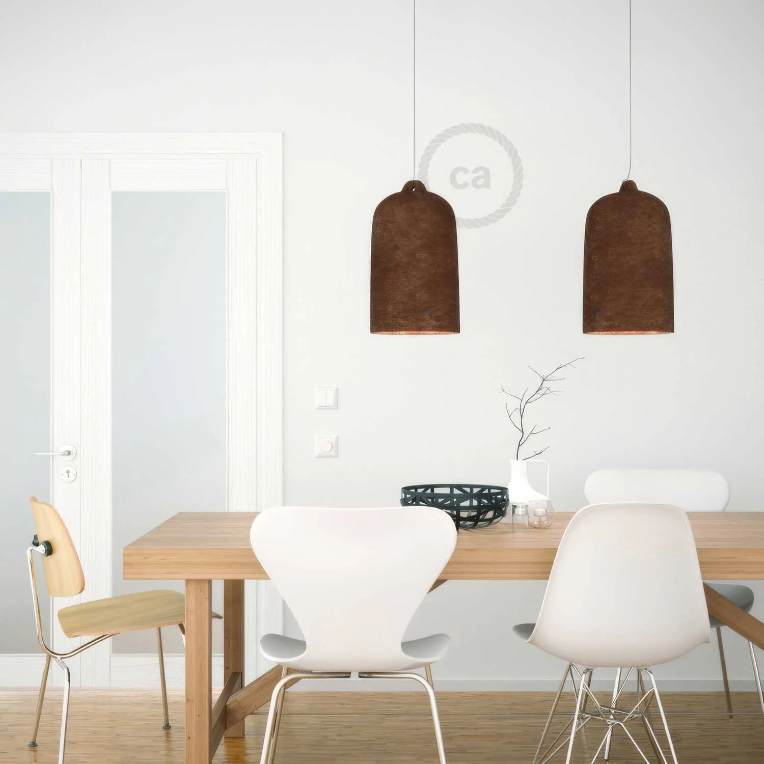 Campana, abat-jour XL en céramique pour suspension - Fabriqué en Italie - Effet corten - Image 3