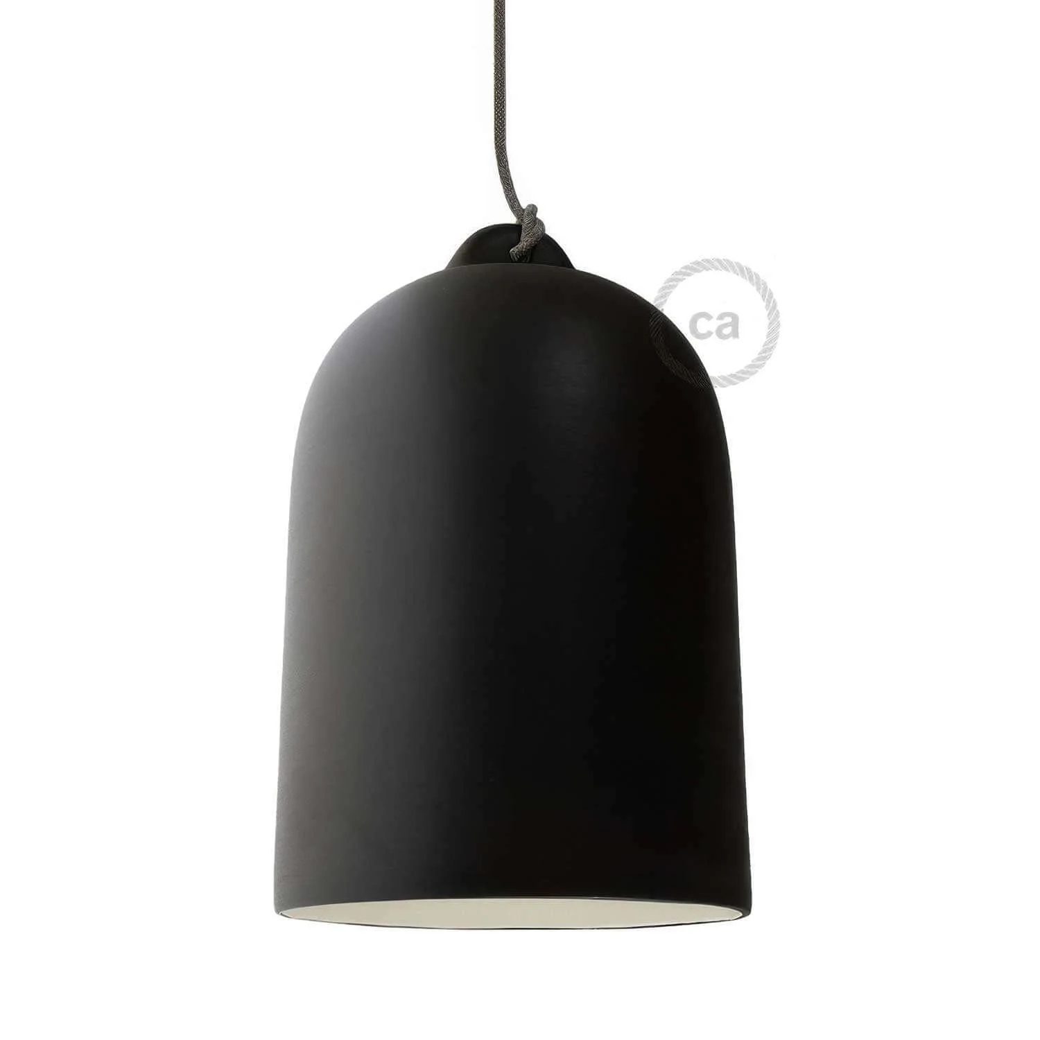 Cloche, abat-jour XL en céramique pour suspension - Made in Italy - Ardoise