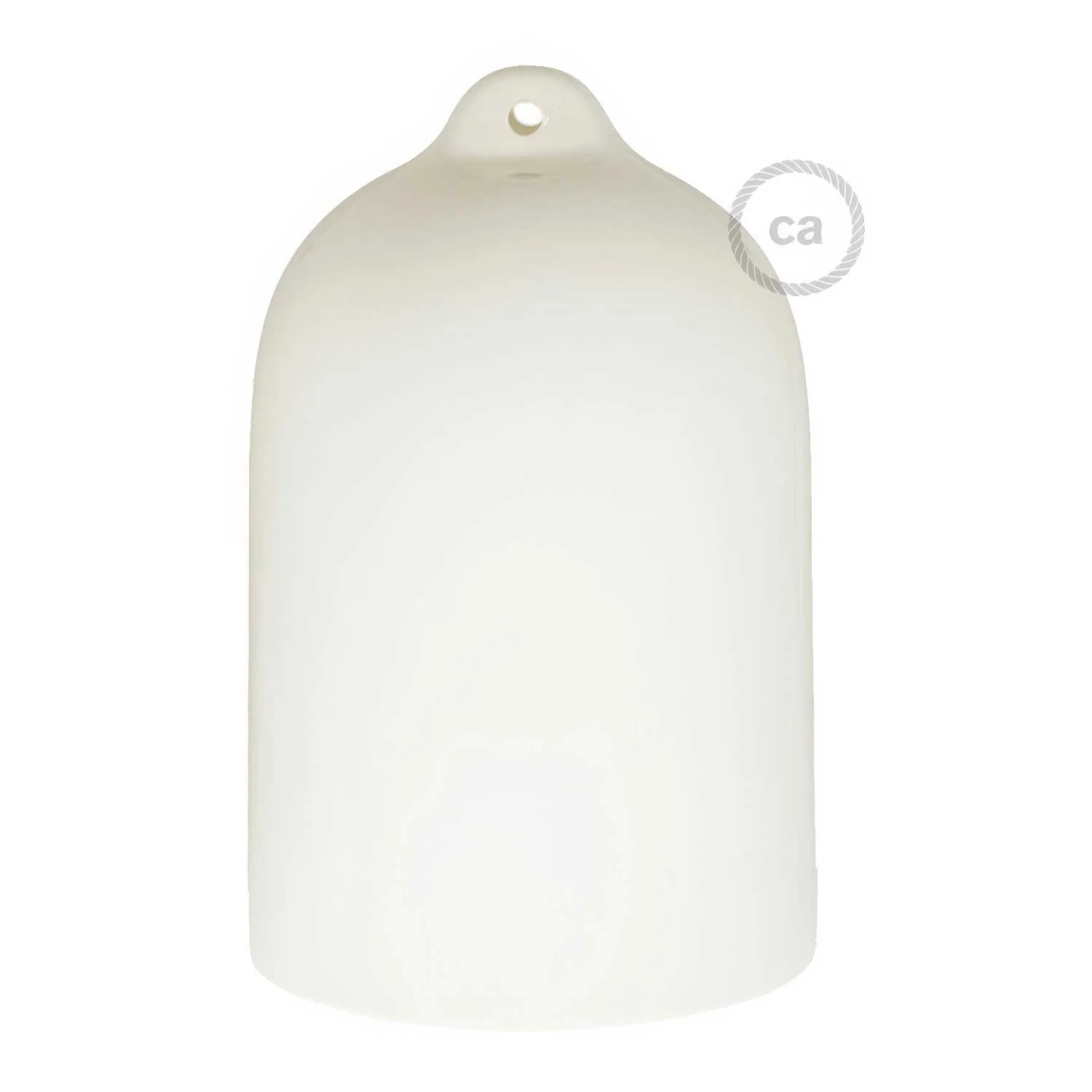 Cloche, abat-jour XL en céramique pour suspension - Fabriqué en Italie - Blanc brillant - Image 4