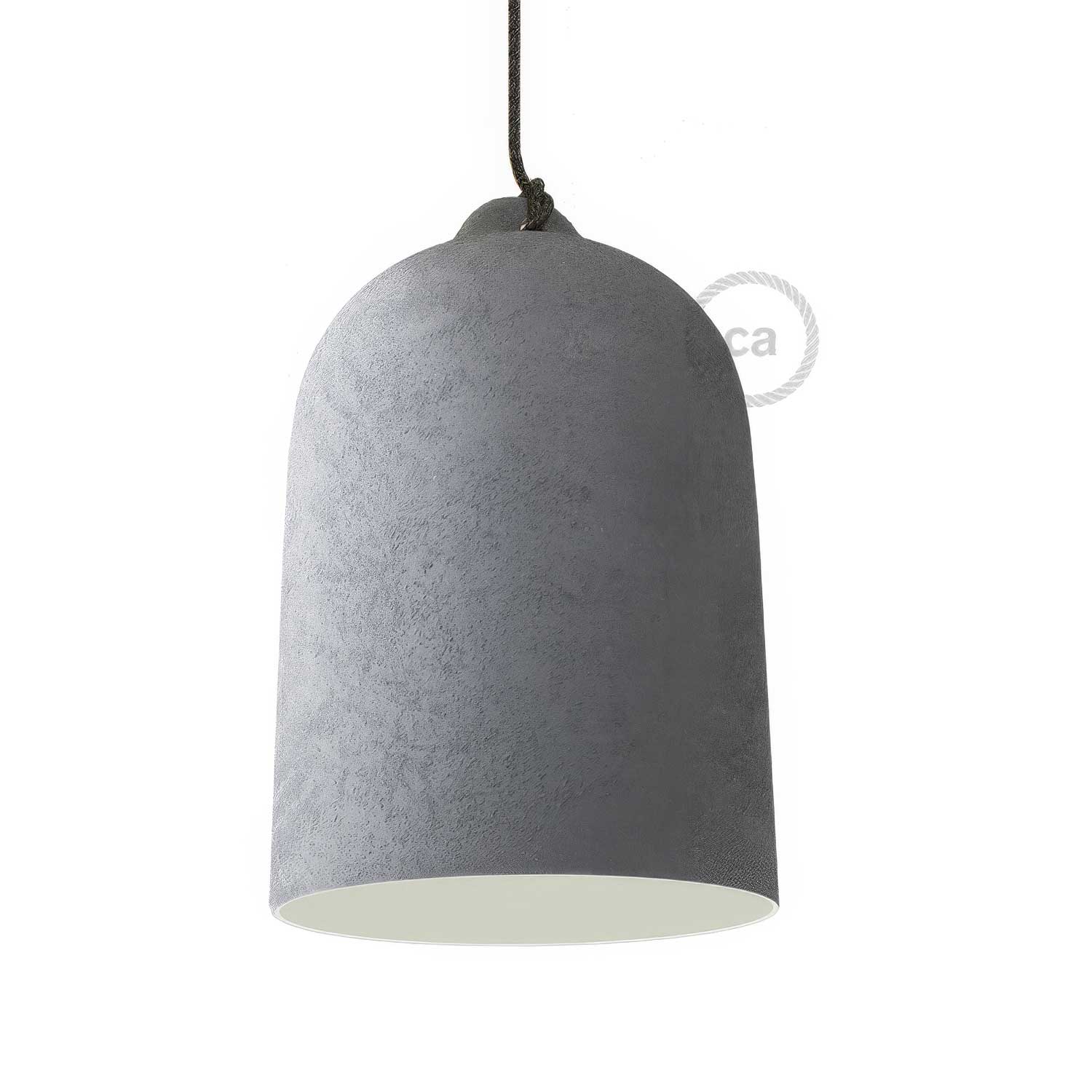 Campana, abat-jour XL en céramique pour suspension - Made in Italy - Effet béton