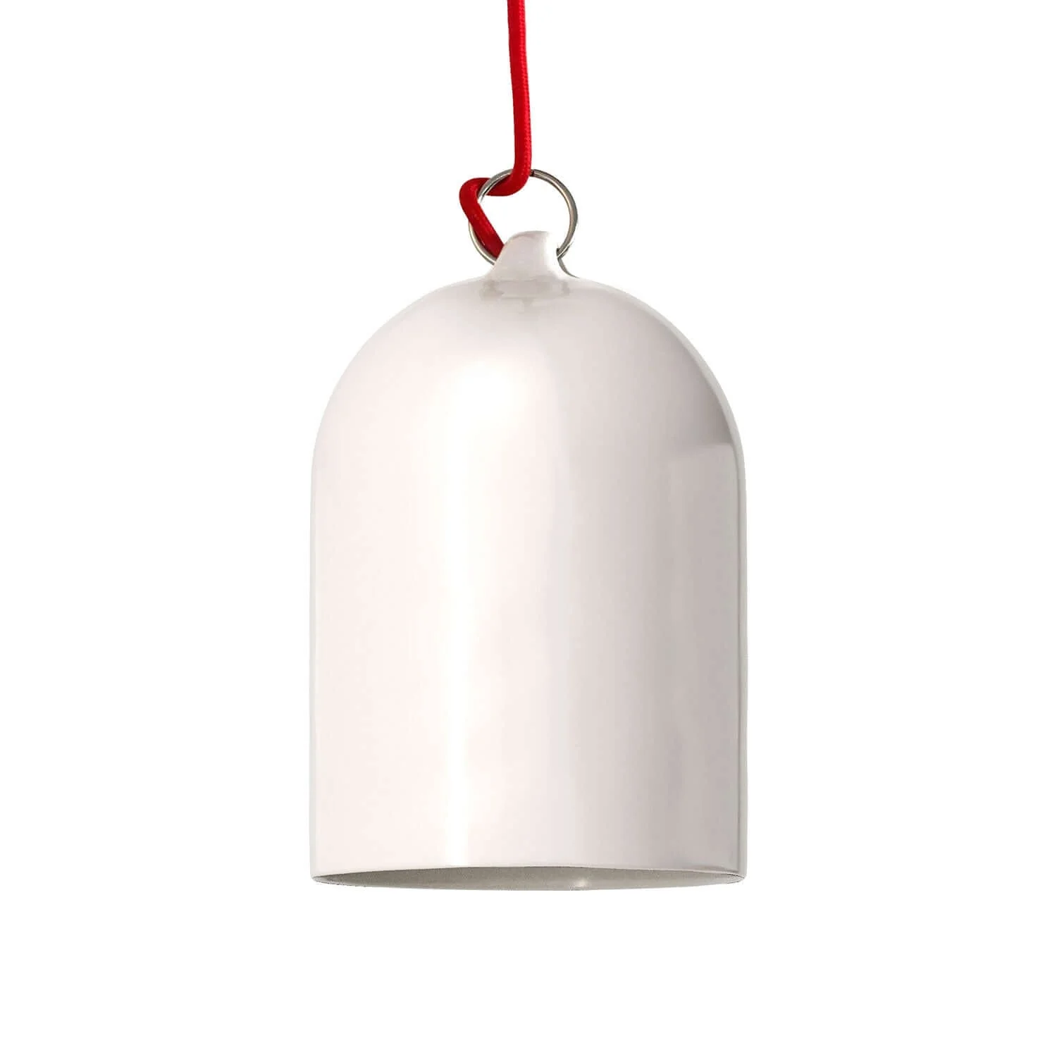 Campana Mini, abat-jour XS en céramique pour suspension - Fabriqué en Italie - Blanc brillant