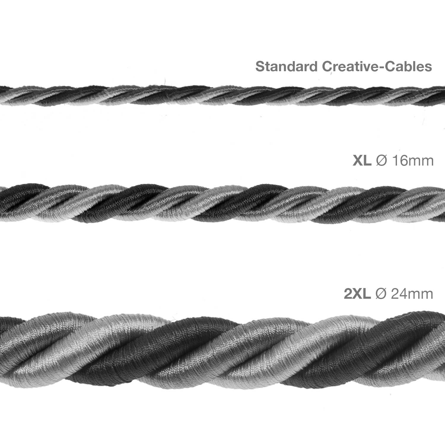 Cordon électrique 3x0,75 gainé de tissu brillant Orléans - Image 4