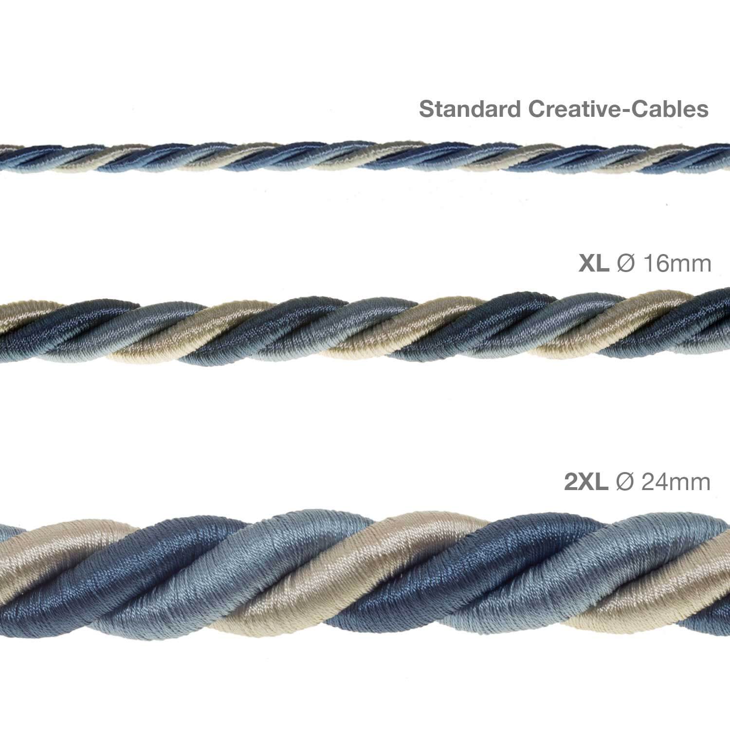 Cordon électrique 3x0,75 gainé de tissu brillant Bernadotte - Image 4