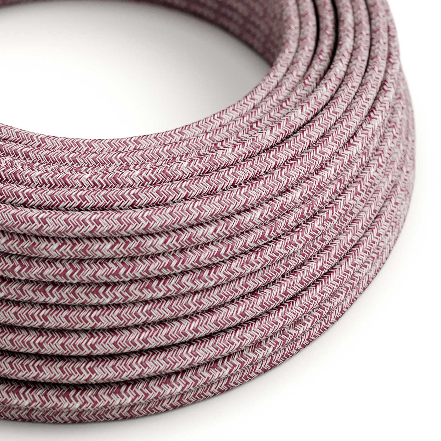 Câble électrique en tissu Tweed Burgundy pailleté - L’Original Creative Cables, pour installations apparentes et lampes - RS83