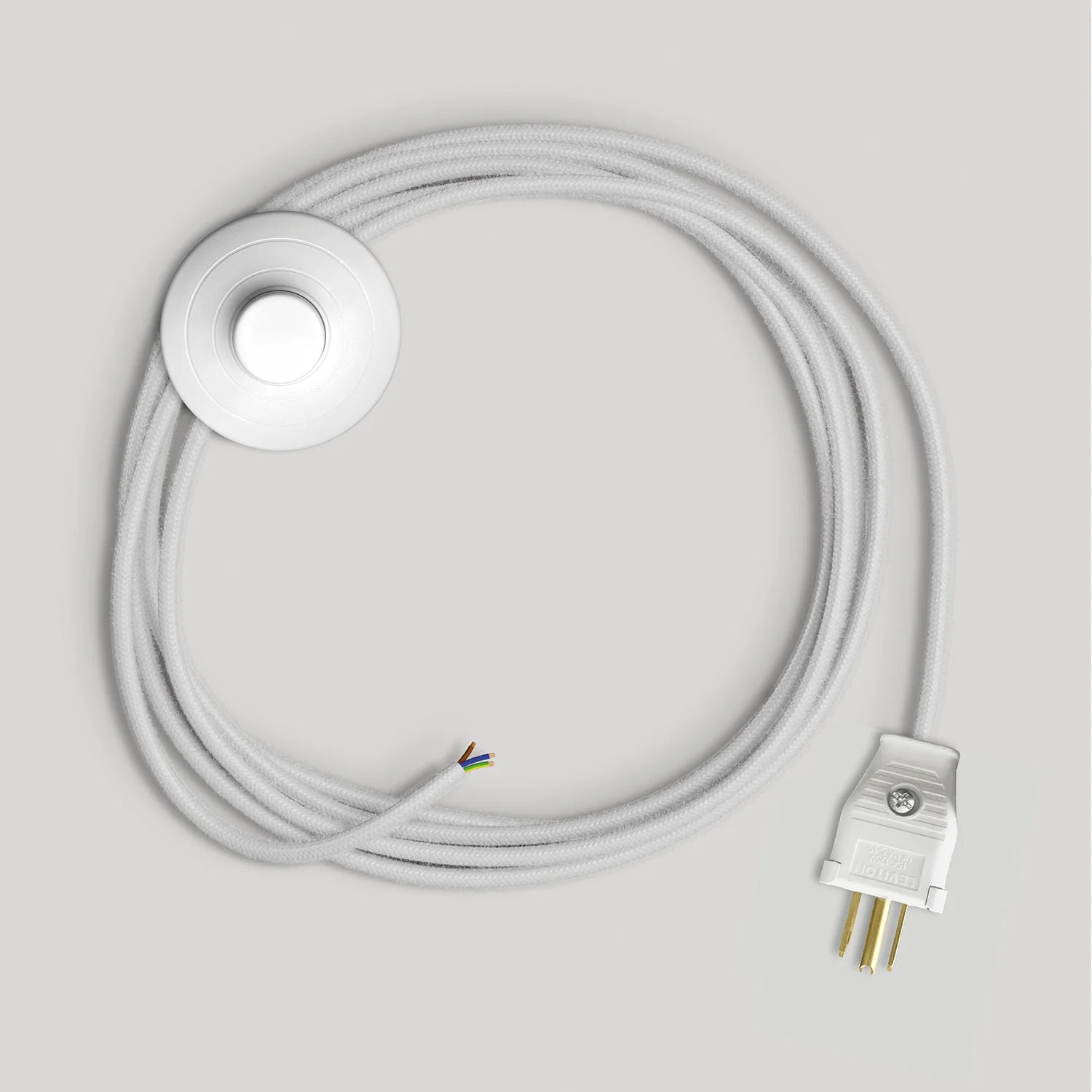 Cordon pour lampe avec câble coton blanc 10 pi