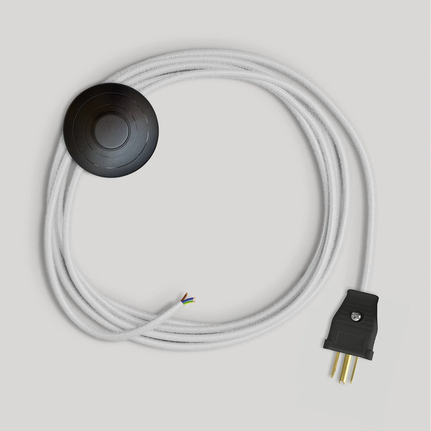Cordon pour lampe avec câble coton blanc 10 pi - Image 4