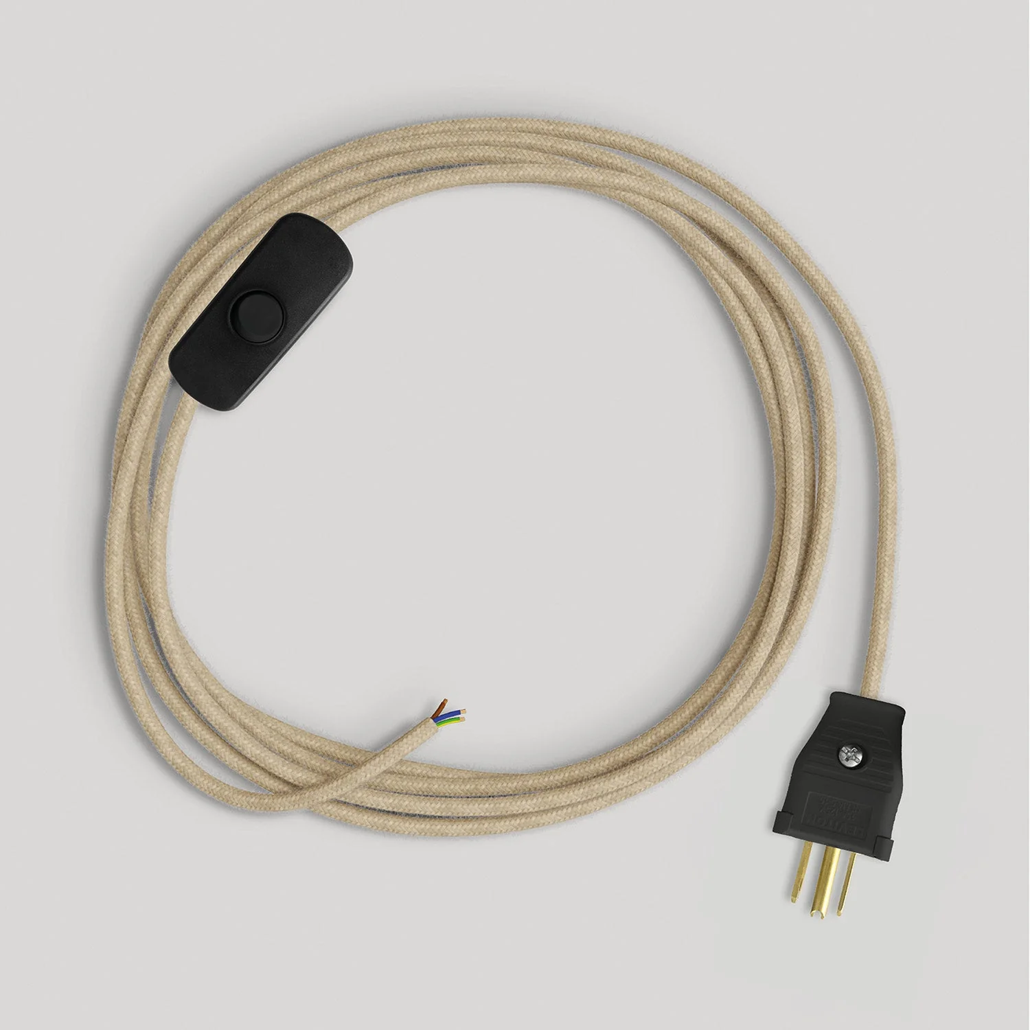 Cordon d’alimentation pour lampe avec câble en jute naturel de 1,8 m - Image 4