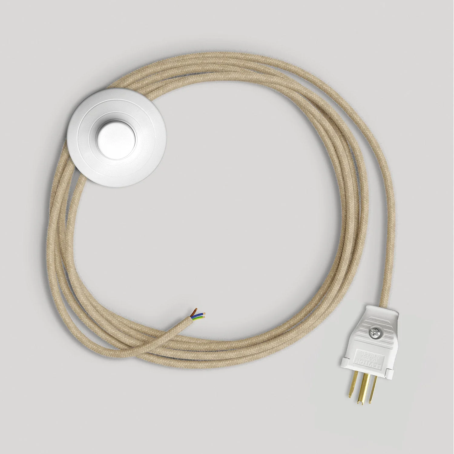 Cordon pour lampe avec câble en jute naturel 10 pieds