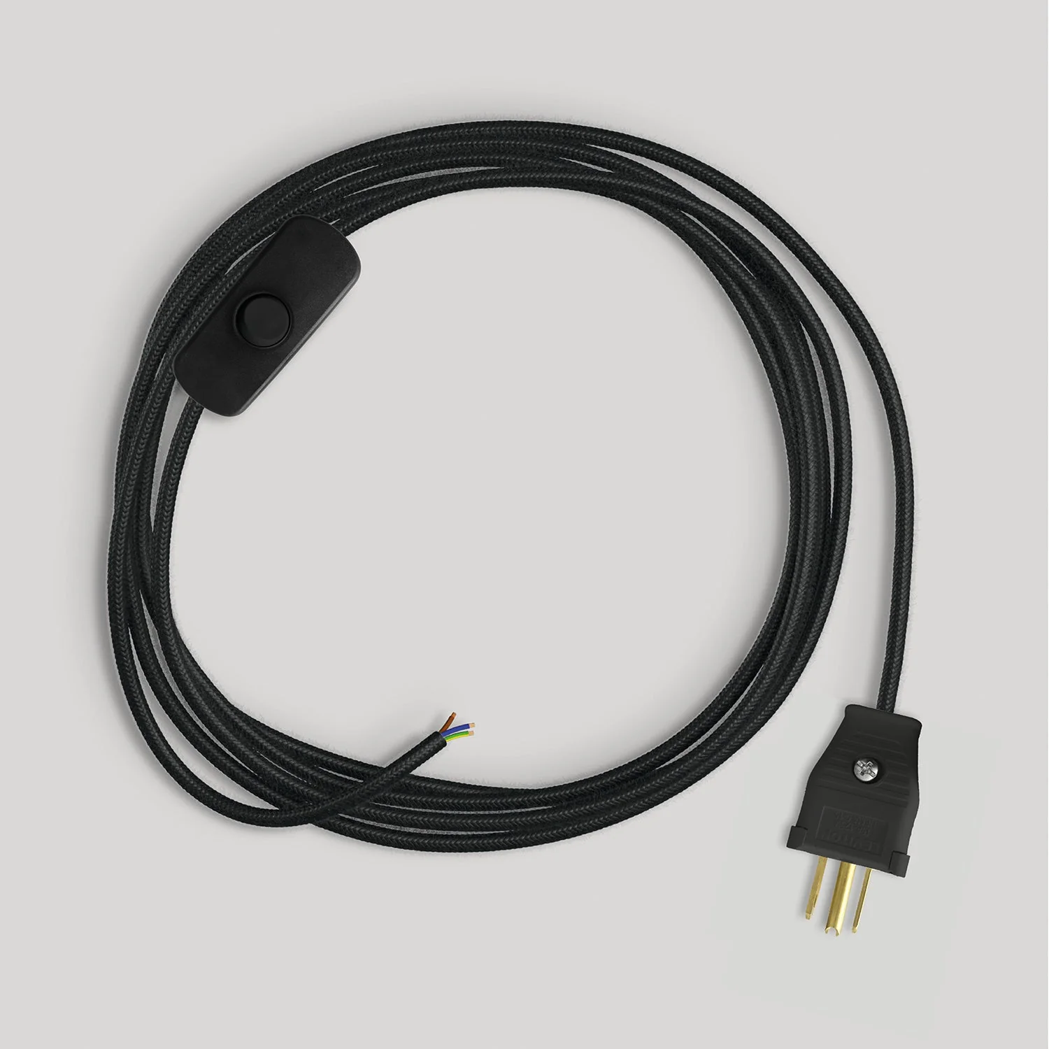 Cordon d’alimentation pour lampe avec câble noir 1,8 m - Image 4