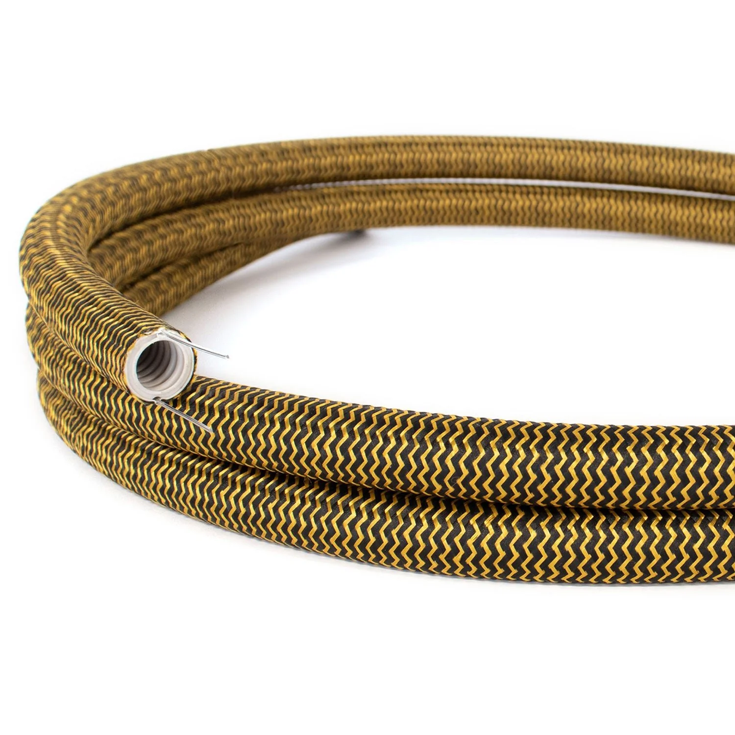 Conduit flexible Creative-Tube, gaine ZigZag Or et Noir en rayonne RZ24, diamètre 20 mm