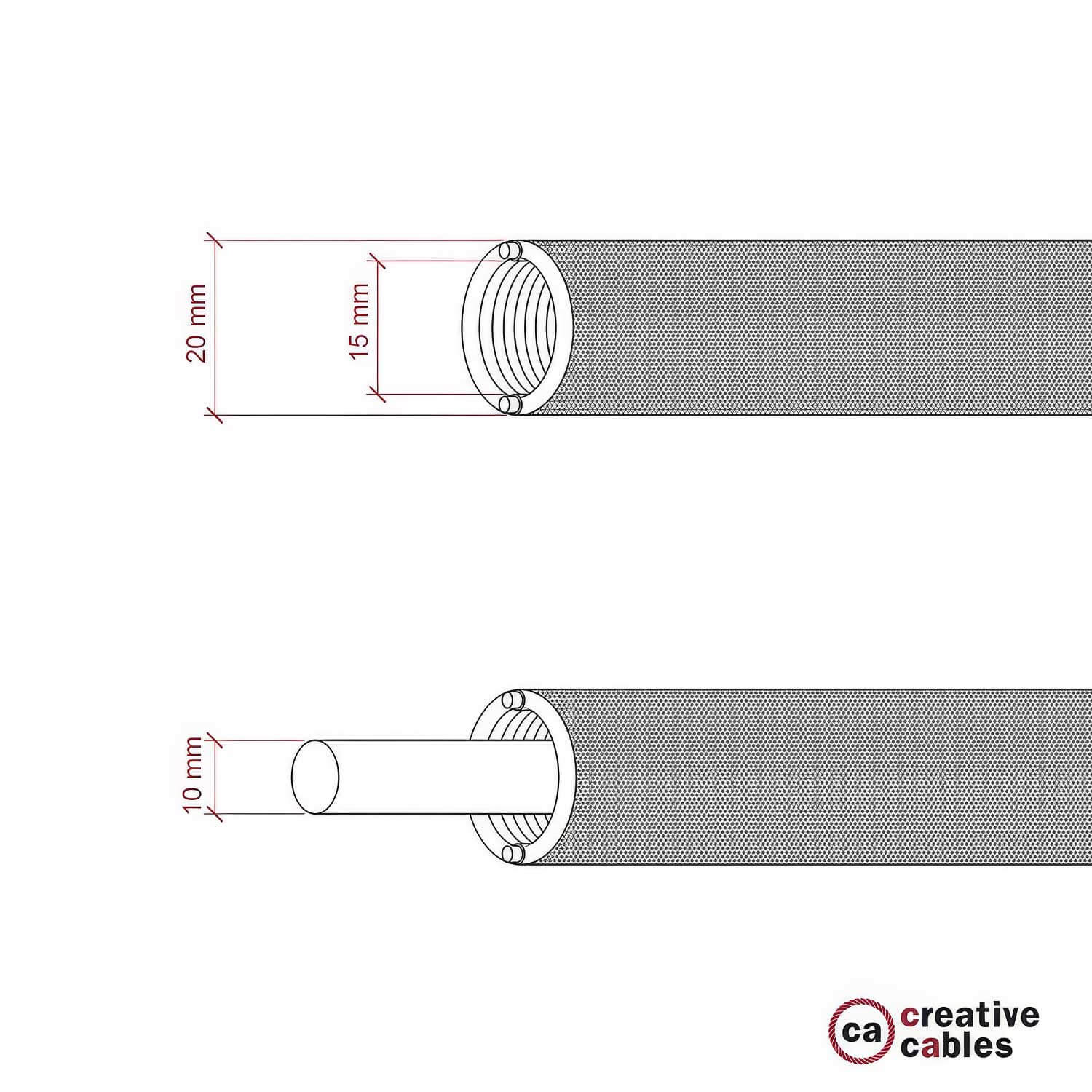 Creative-Tube, diamètre 20 mm, recouvert de tissu RT41 effet 3D Étoiles, conduit électrique modelable - Image 5
